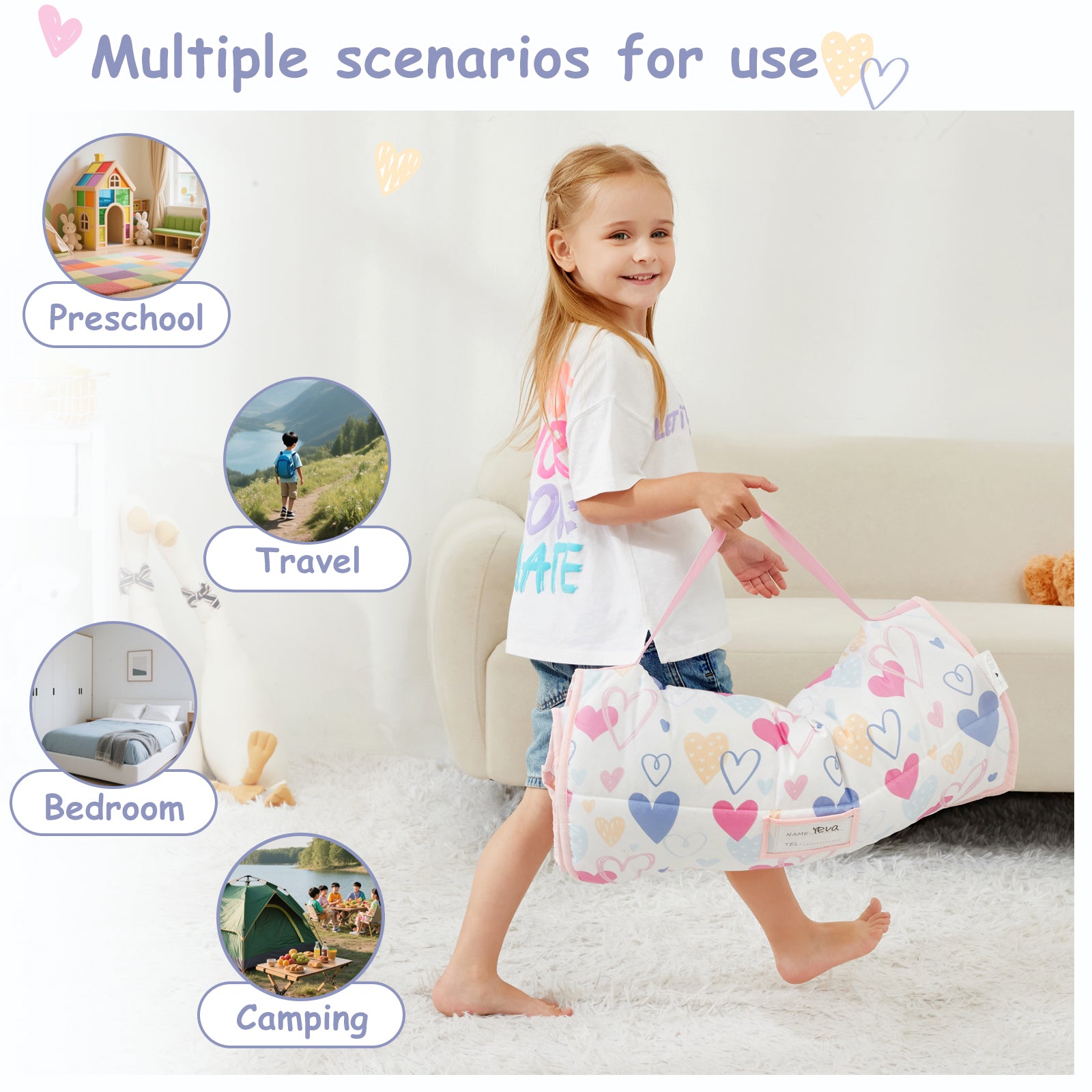 Cozy Comfort Nap Mat - Colorful Love