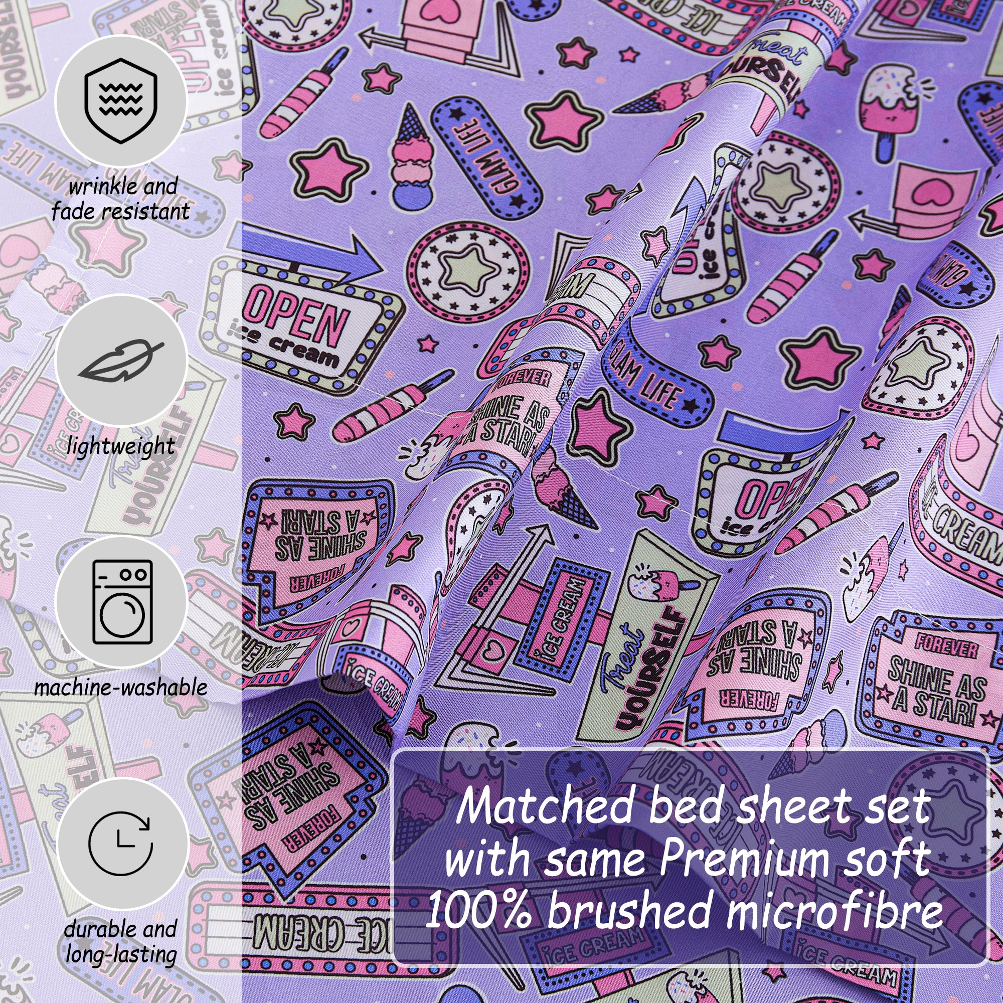 Cool Girl Kids Bed Sheet Set
