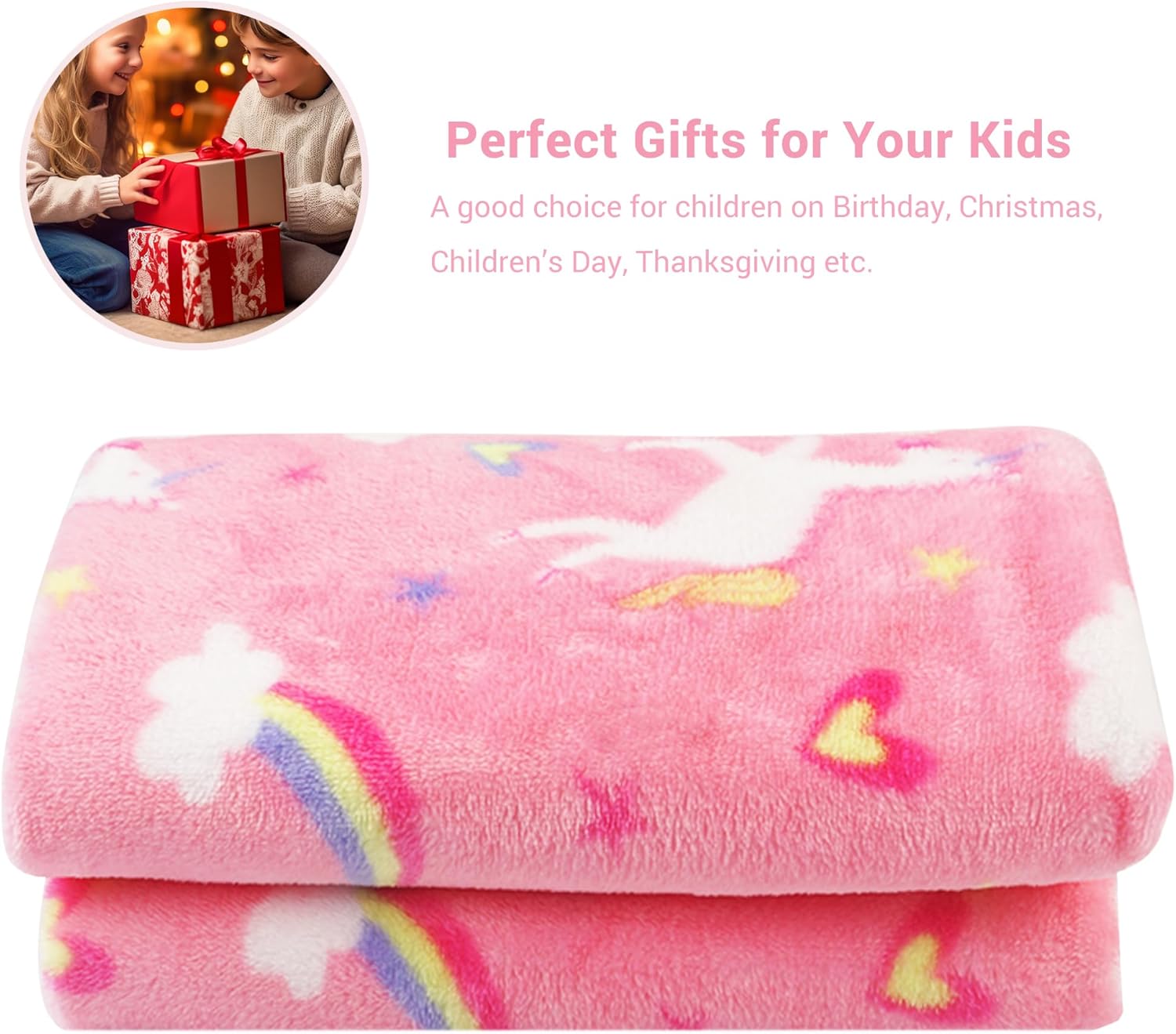 Unicorn Parade Kids Throw Blanket