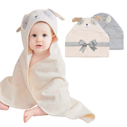 Puppy & Elephant Baby Towels with Hood