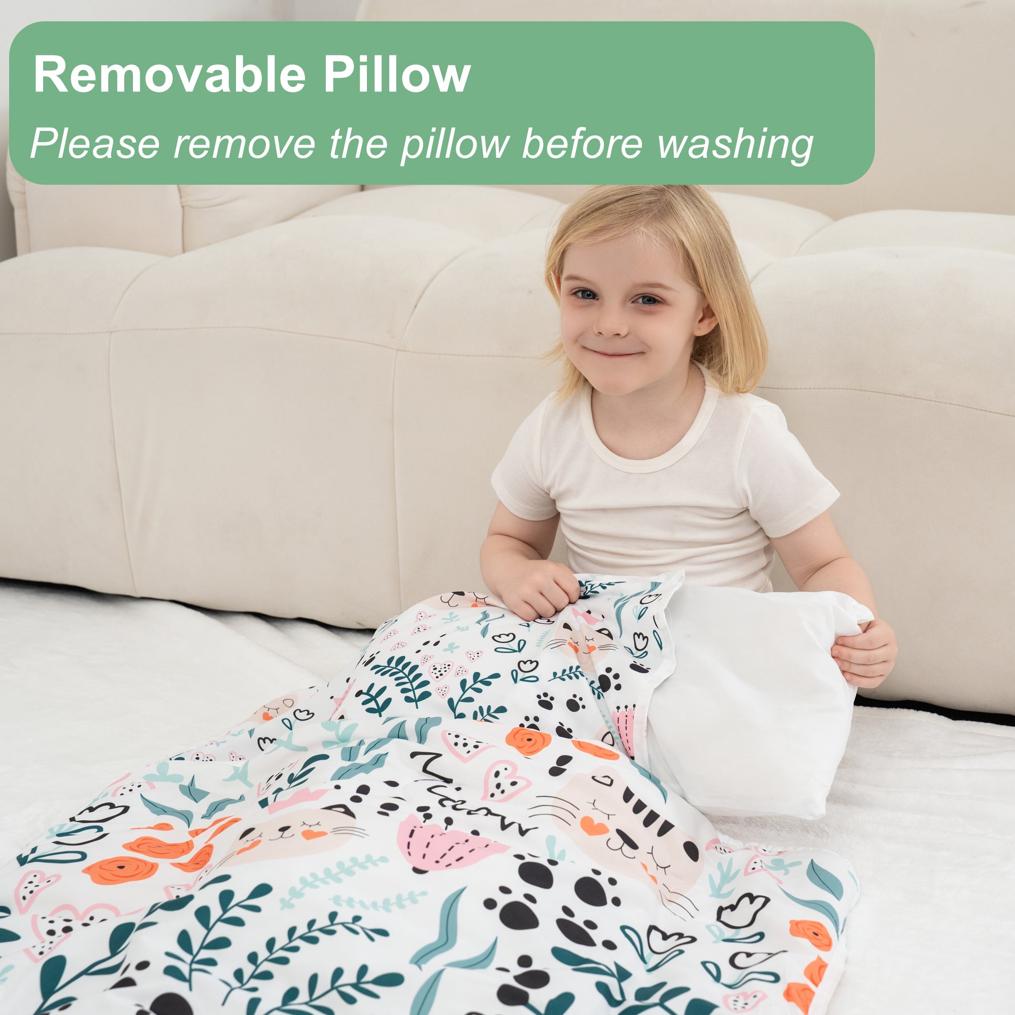 Cozy Comfort Nap Mat - Cute Cat