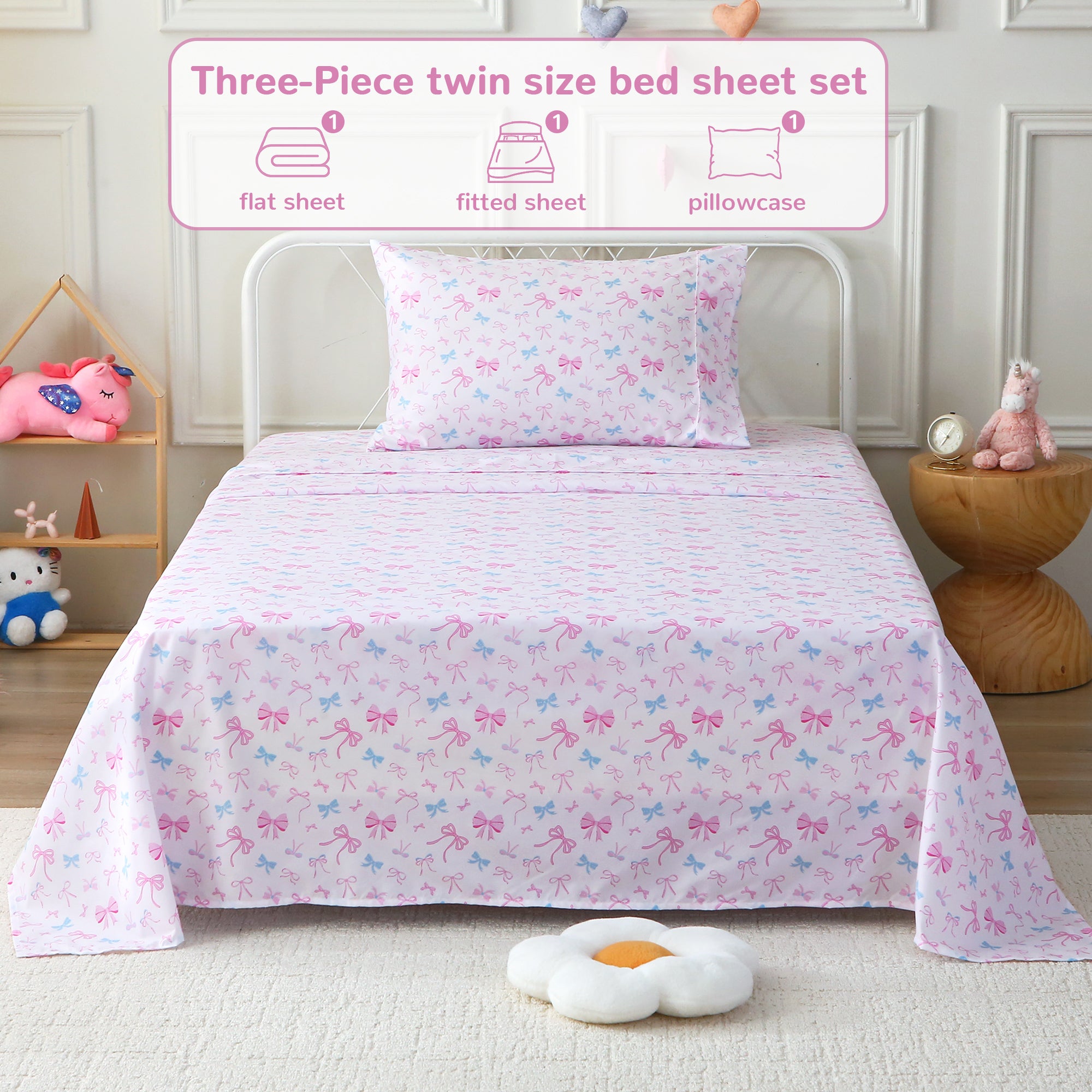 Bow - tastic Party 3/4 PCs TWIN/Full Bed Sheet