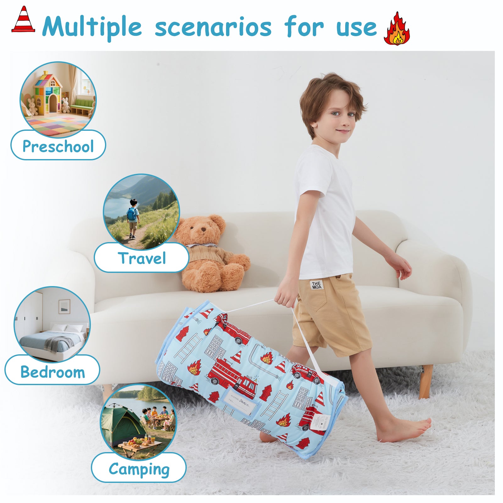 Cozy Comfort Nap Mat - Fire Truck