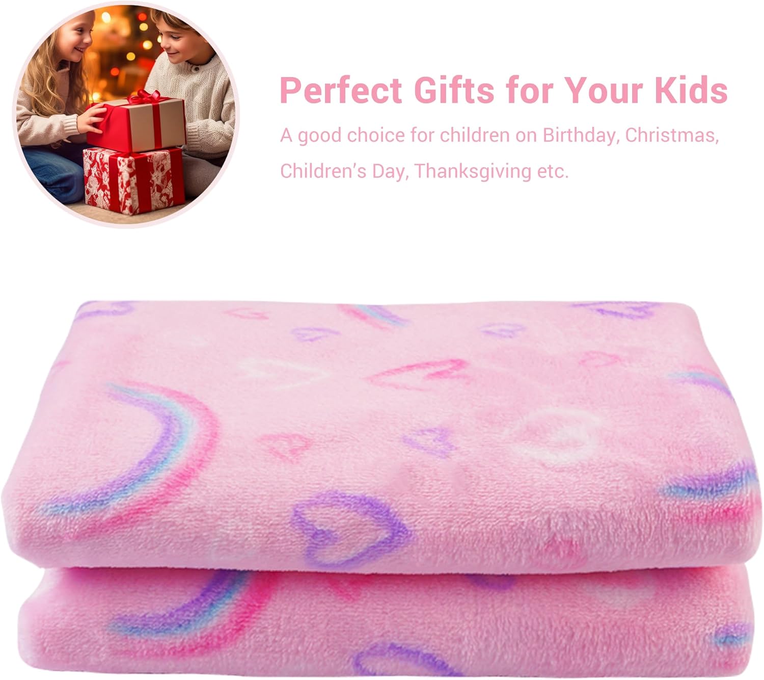 Colorful Rainbow Kids Throw Blanket