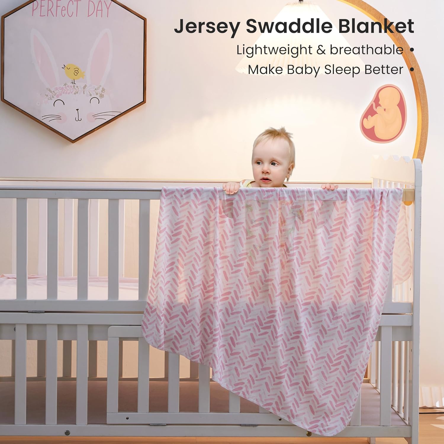 Macaroon Jersey Swaddle Blanket