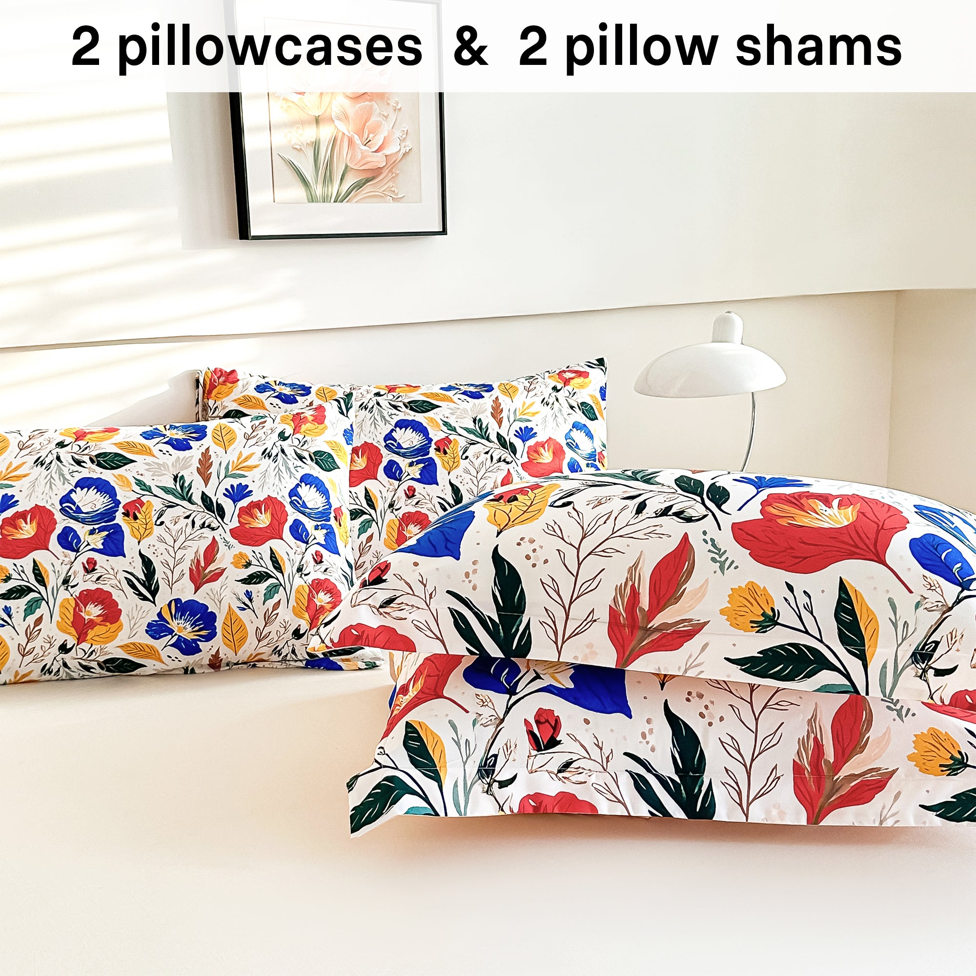 Vibrant Floral Symphony Comforter Set 7 Pieces
