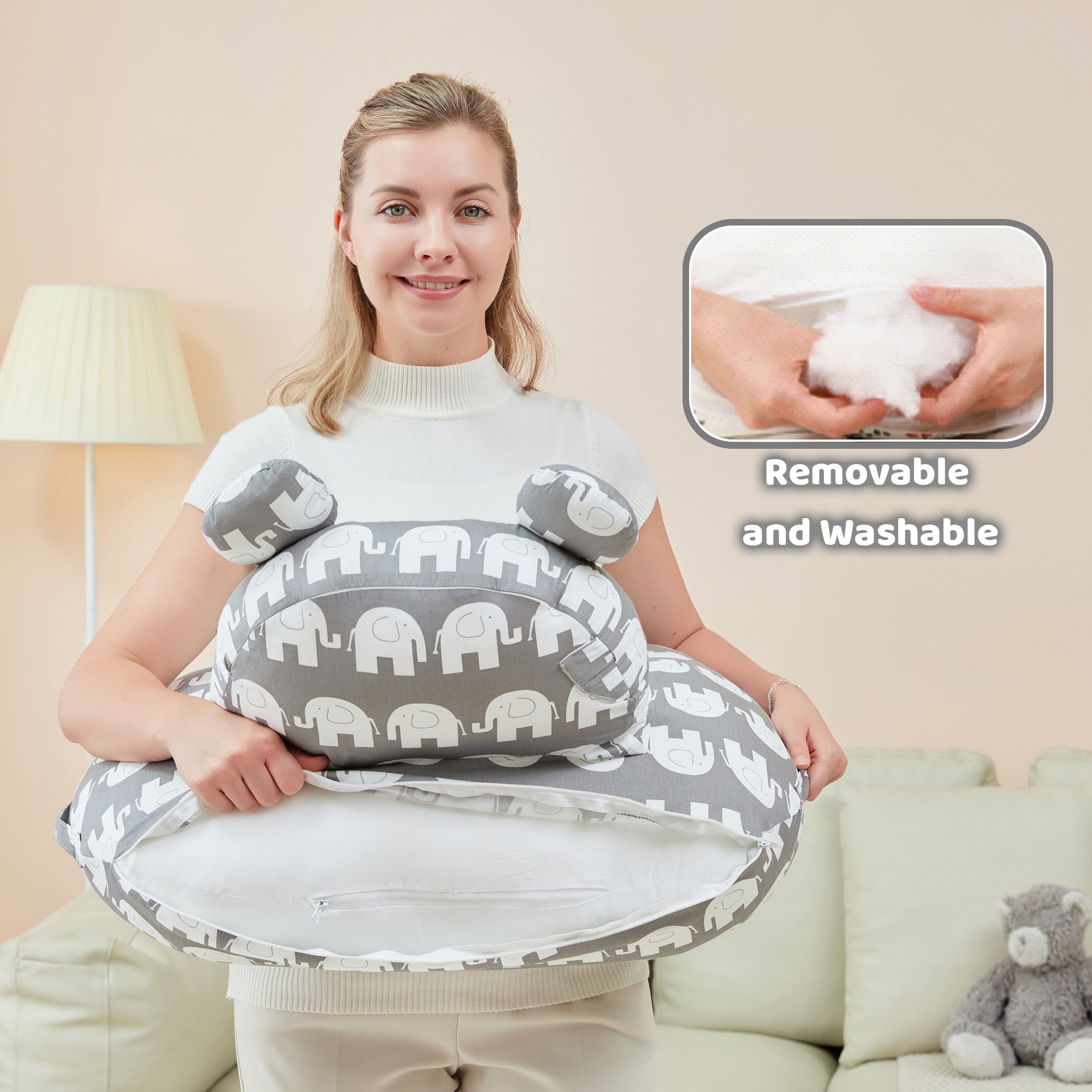 Elephant Nursing Pillow for Breastfeeding for Mom Support