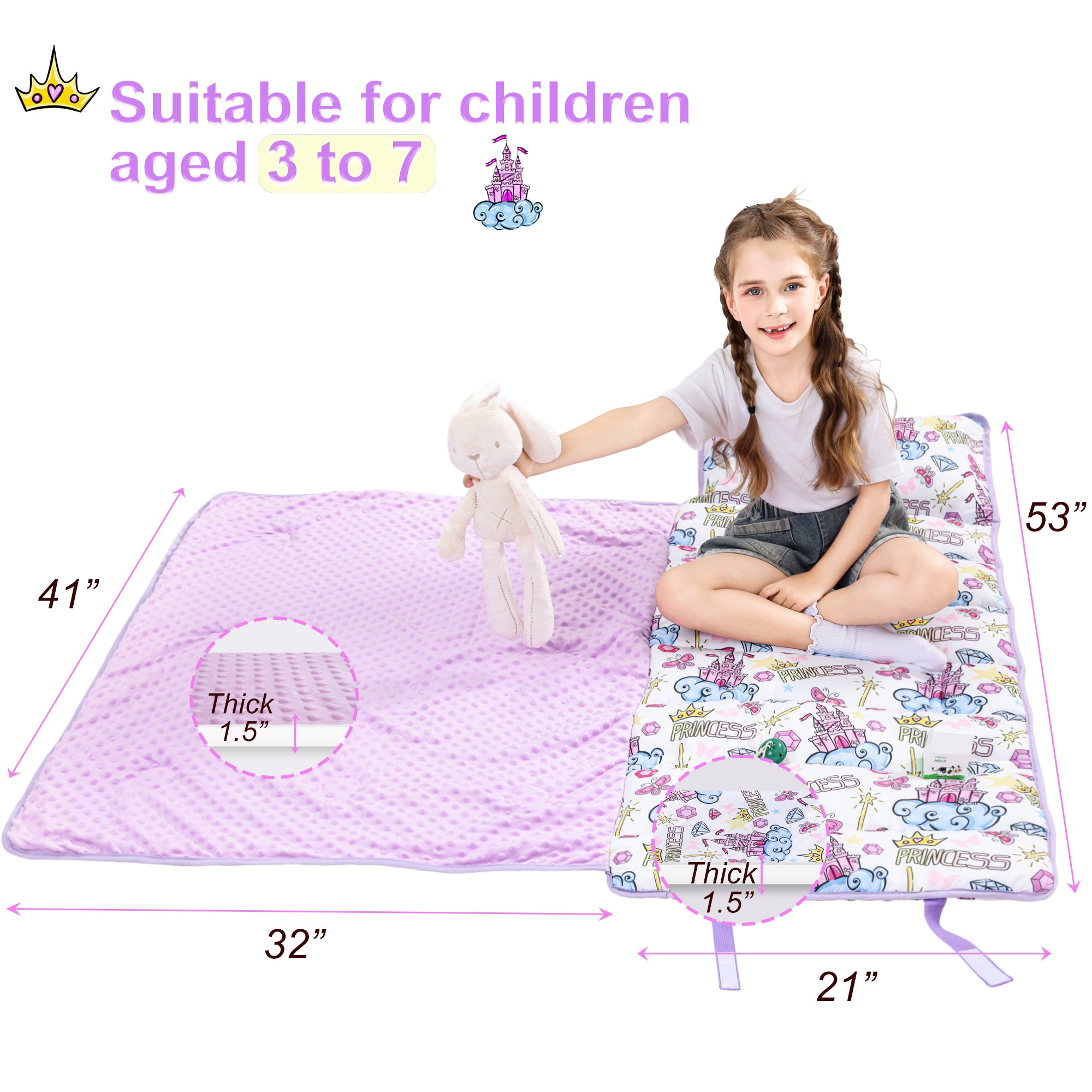 Cozy Comfort Nap Mat - Princess Fantasy