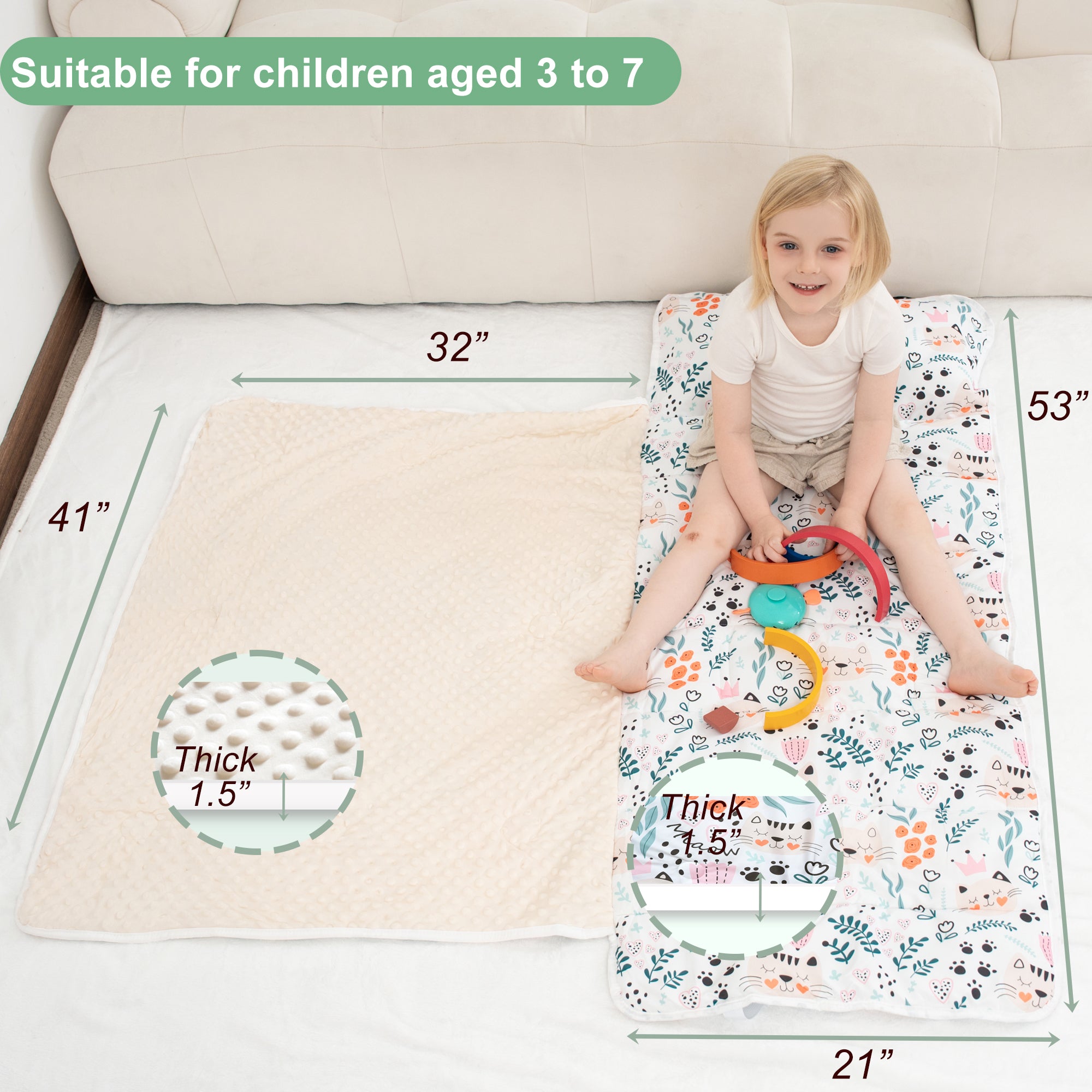 Cozy Comfort Nap Mat - Cute Cat