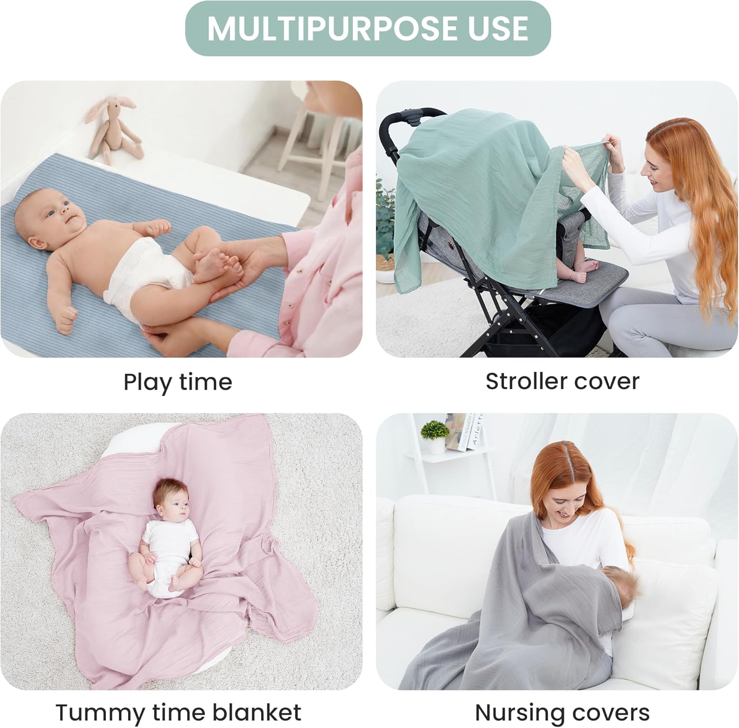 Mint Mambo Jersey Swaddle Blanket