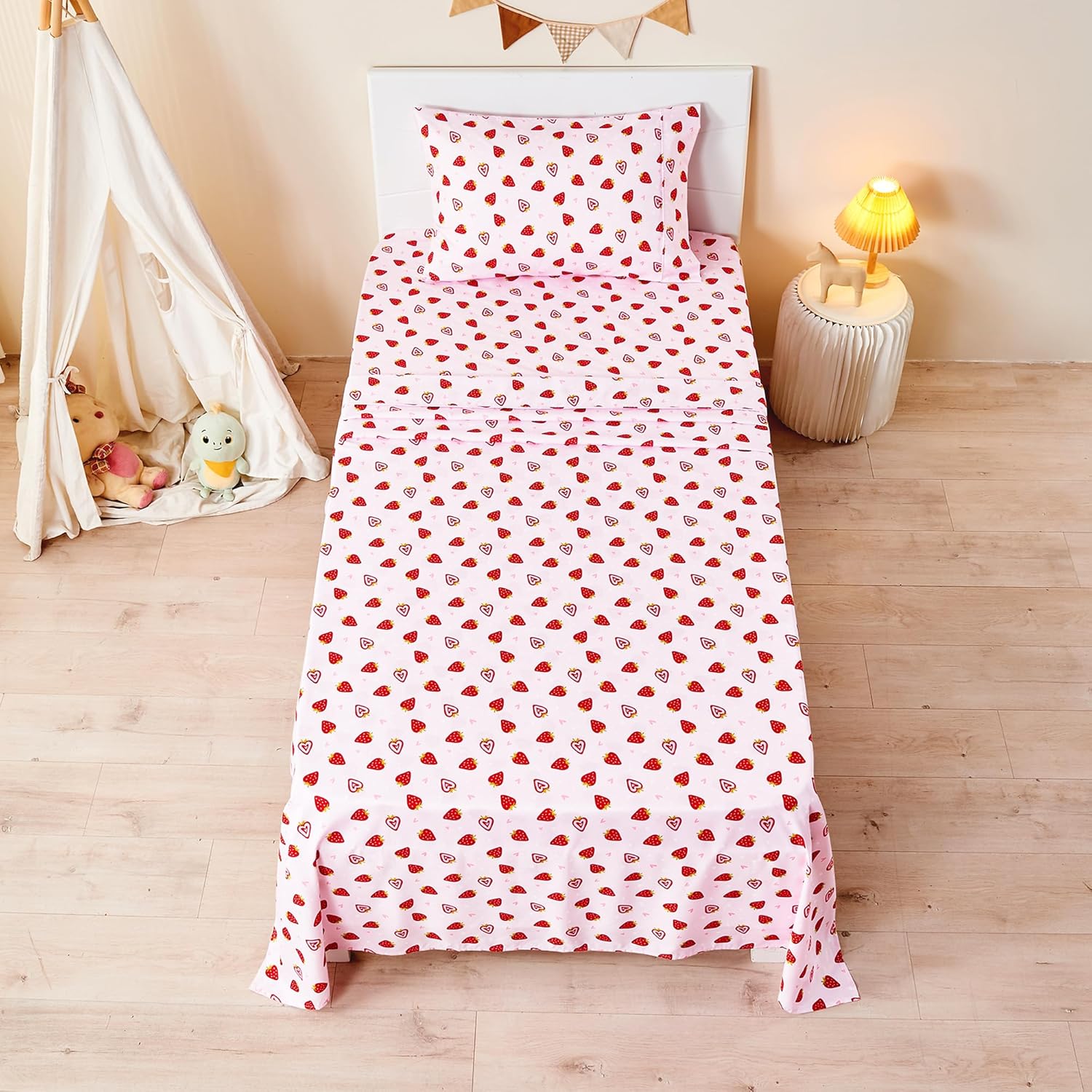 Dreamy Strawberry 3 Pcs Kids Twin Size Sheet Set