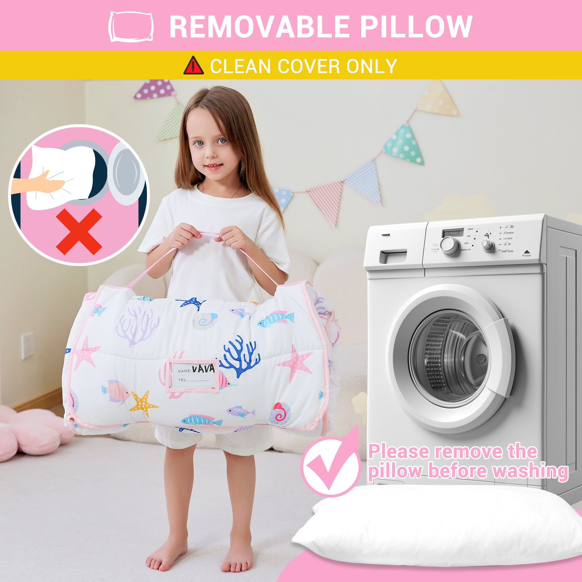 Cozy Comfort Nap Mat - White Mermaid