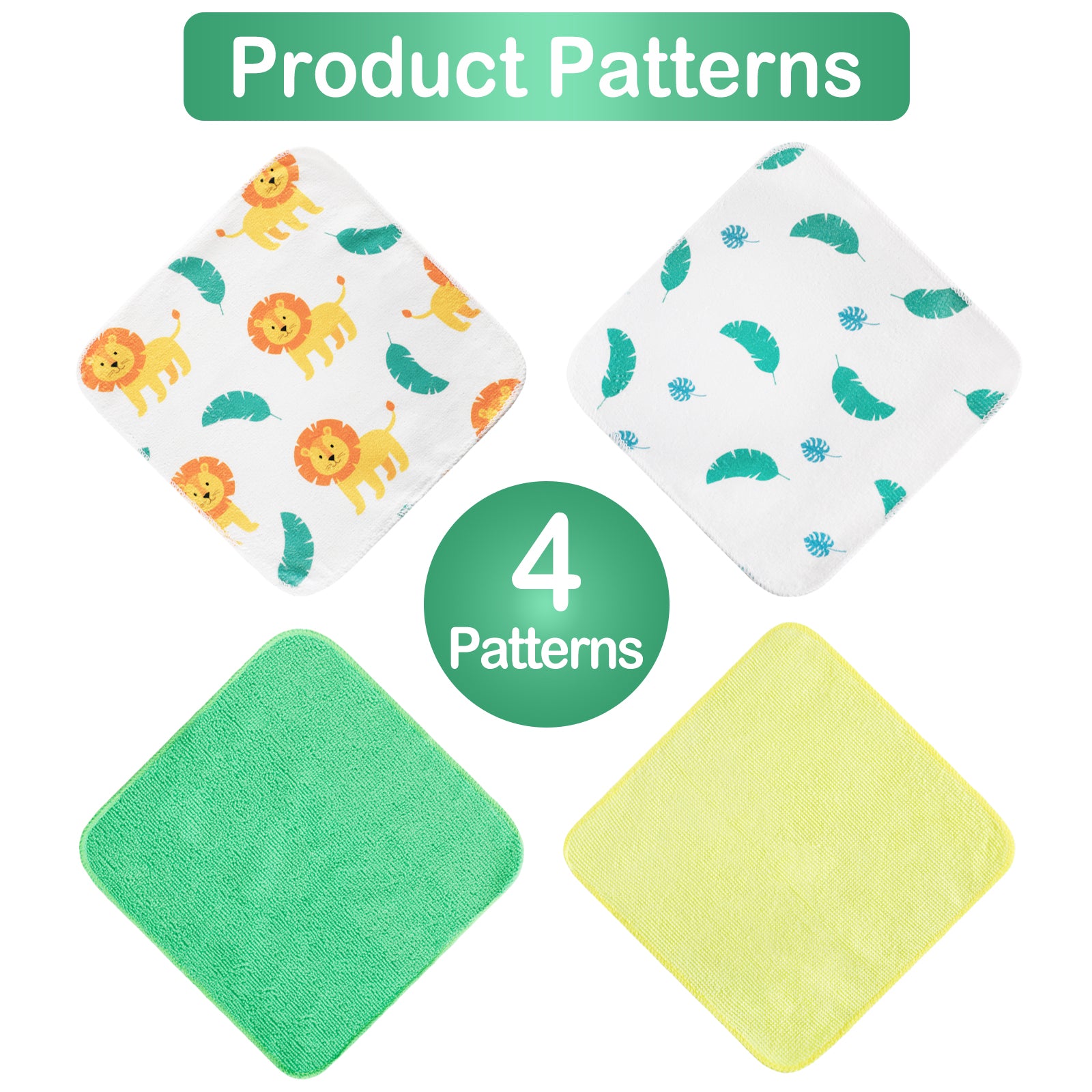 9x9 Lion Baby Washcloths