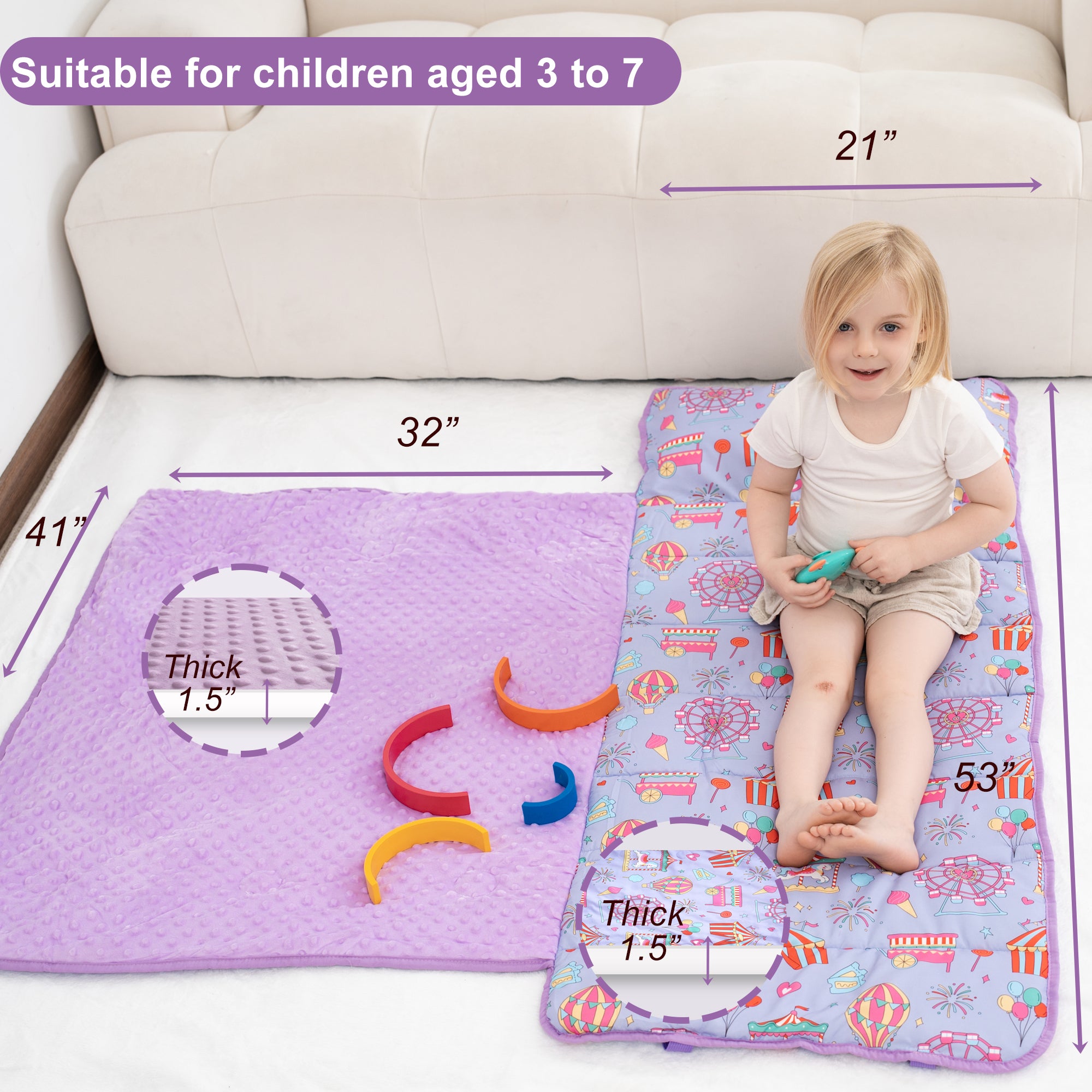 Cozy Comfort Nap Mat - Amusement Park