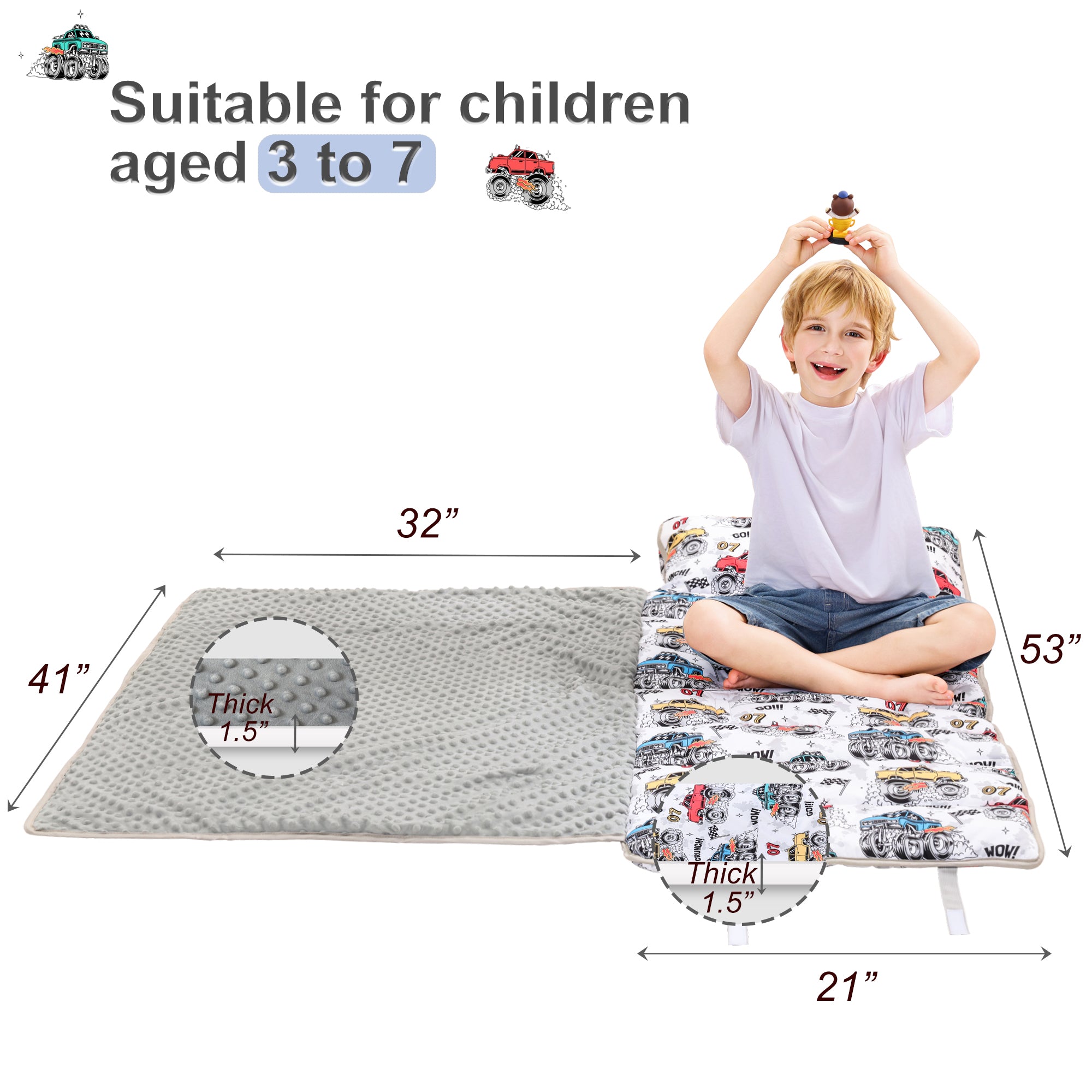Cozy Comfort Nap Mat - Monster Truck