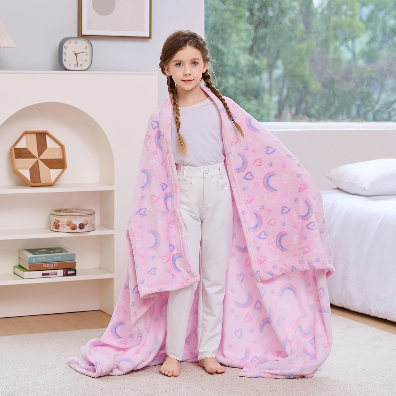 Colorful Rainbow Kids Throw Blanket