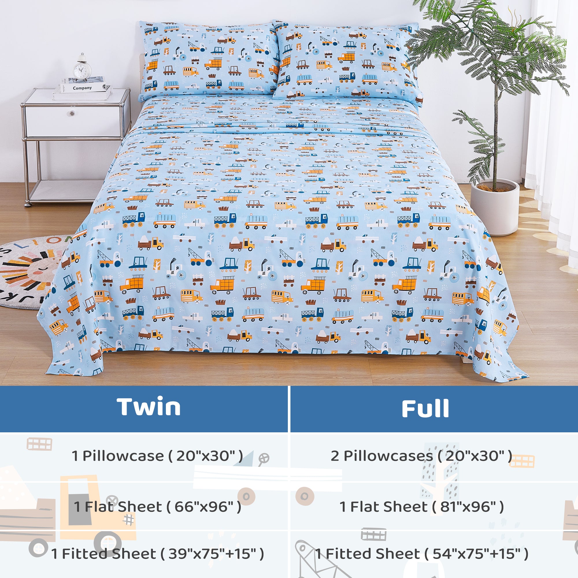 Blue Truck Kids Bed Sheet Set