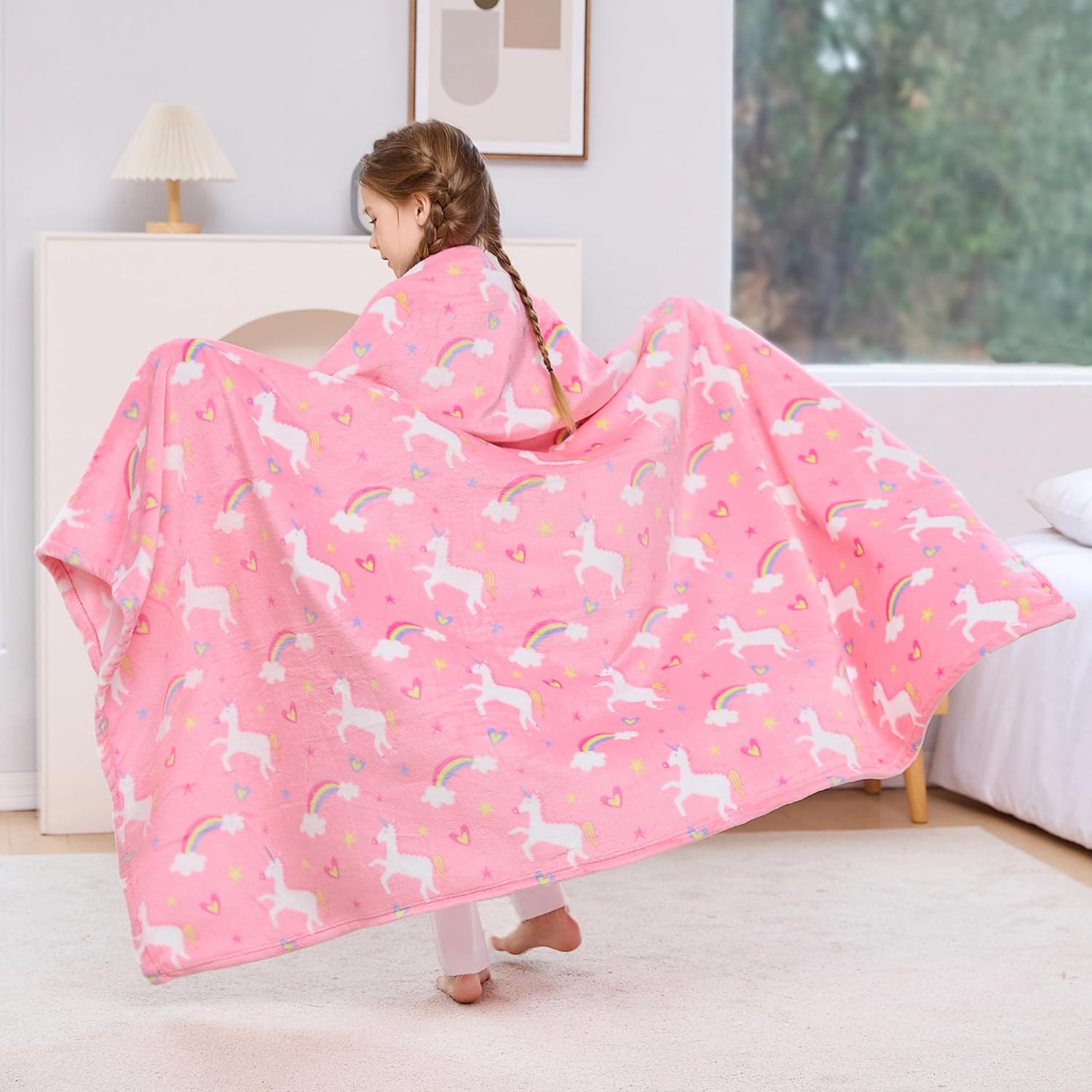 Unicorn Parade Kids Throw Blanket