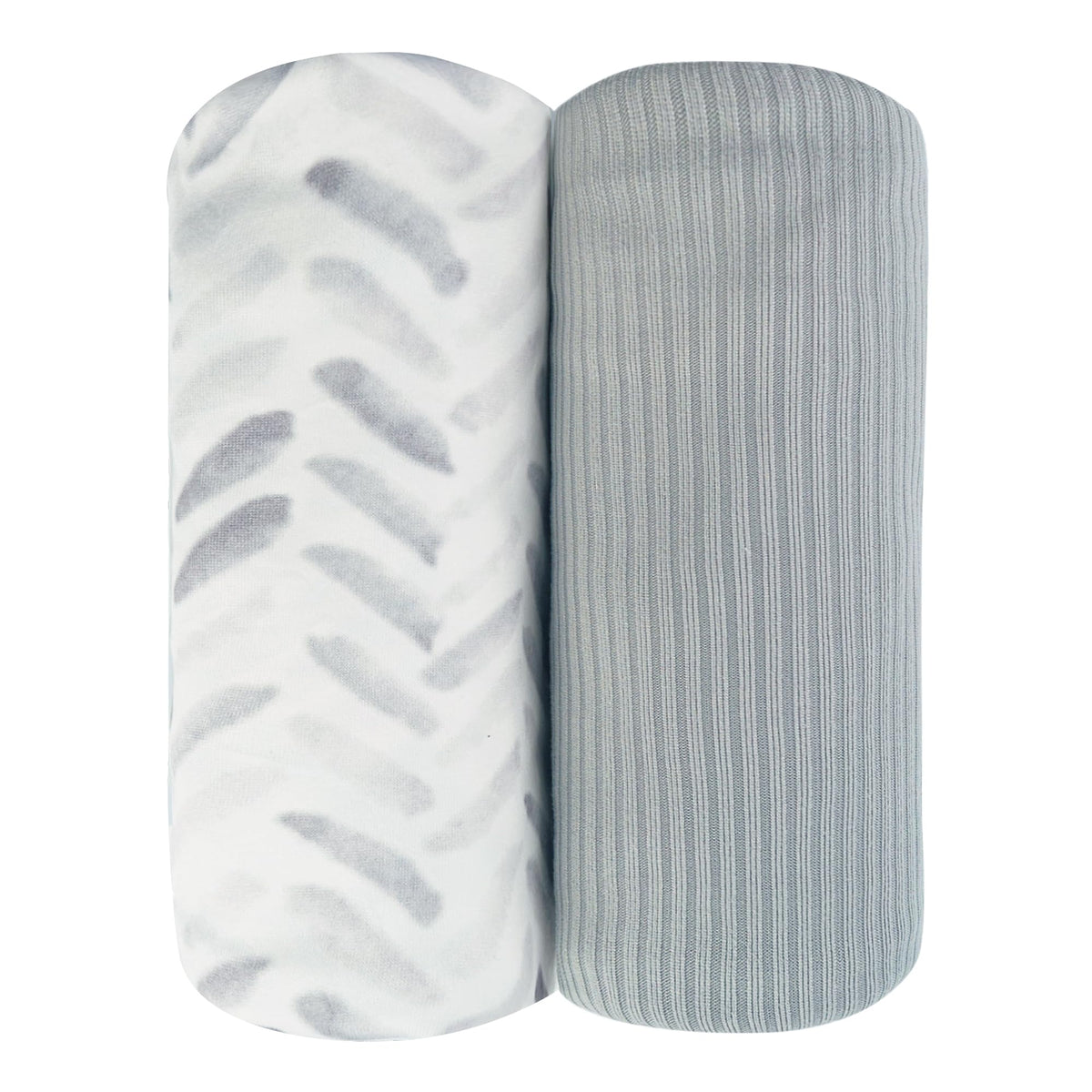 Grey Leaf 2-Pack Jersey Swaddle Blankets, 40 x 30 in