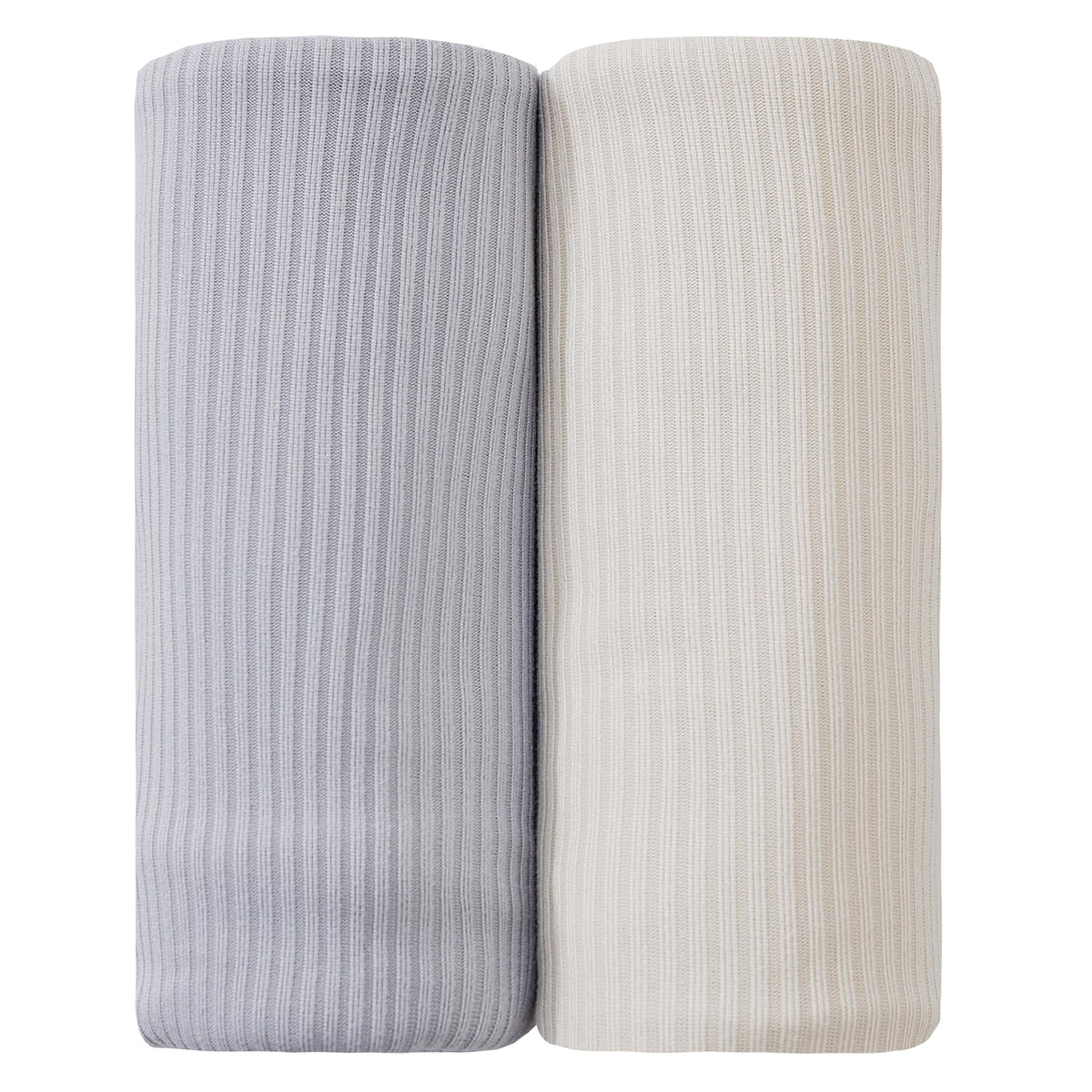 Grey & Khaki 2-Pack Jersey Swaddle Blankets, 40 x 30 in