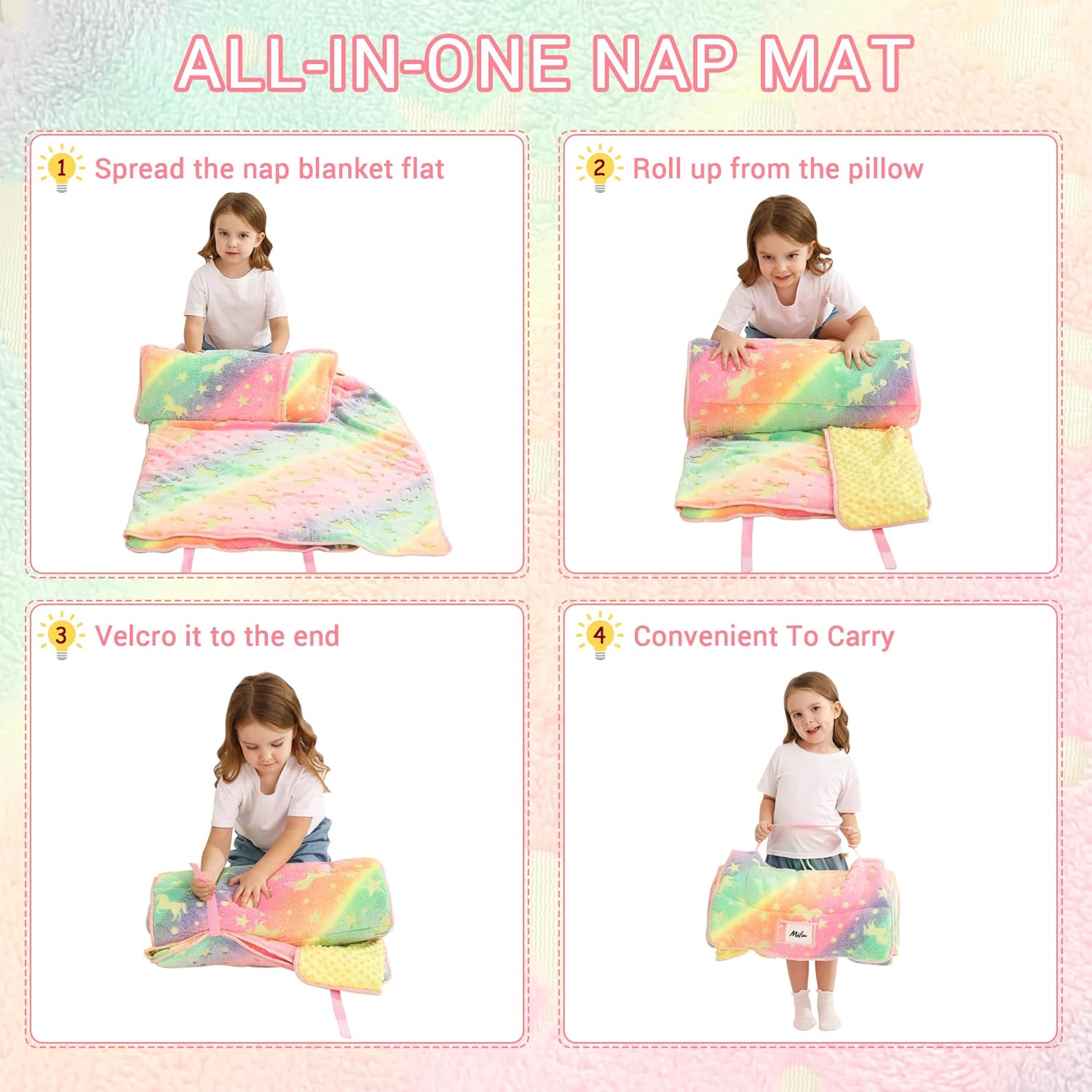Cozy Comfort Nap Mat - Luminous Star Unicorn