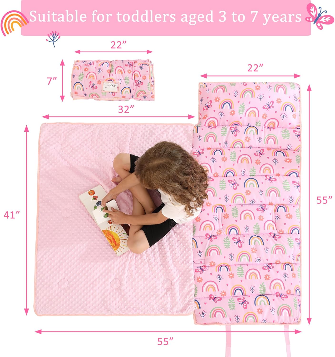 Cozy Comfort Nap Mat - Rainbow