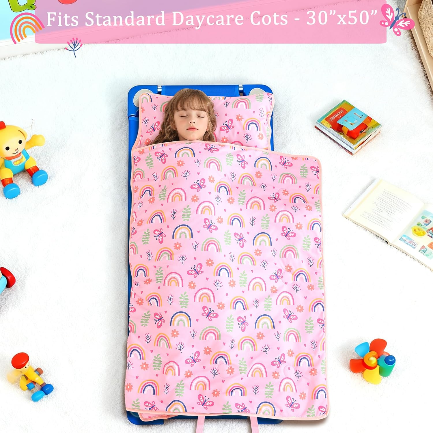 Cozy Comfort Nap Mat - Rainbow