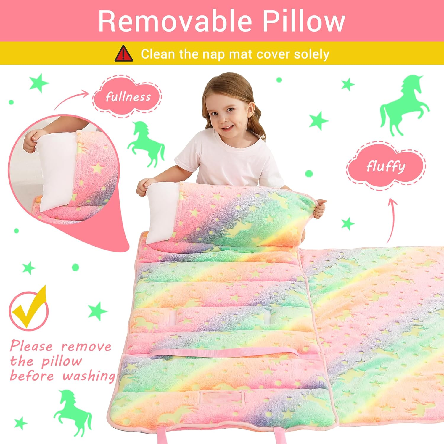 Cozy Comfort Nap Mat - Luminous Star Unicorn