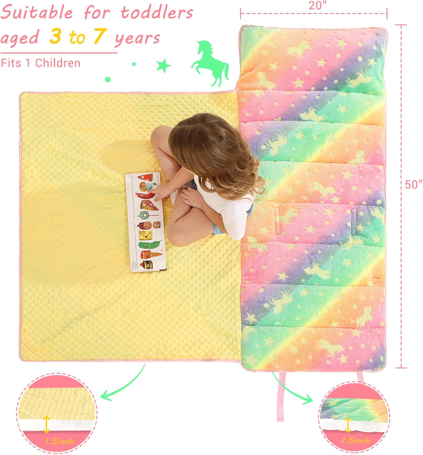Cozy Comfort Nap Mat - Luminous Star Unicorn