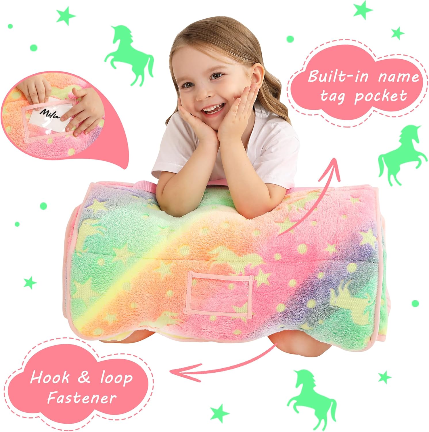 Cozy Comfort Nap Mat - Luminous Star Unicorn