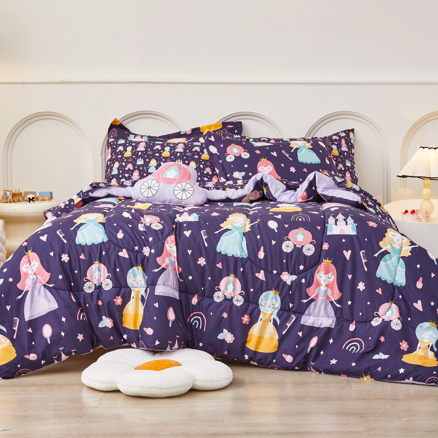 Castle Princess 6/8 Pcs Comforter Sets for Girls Kids