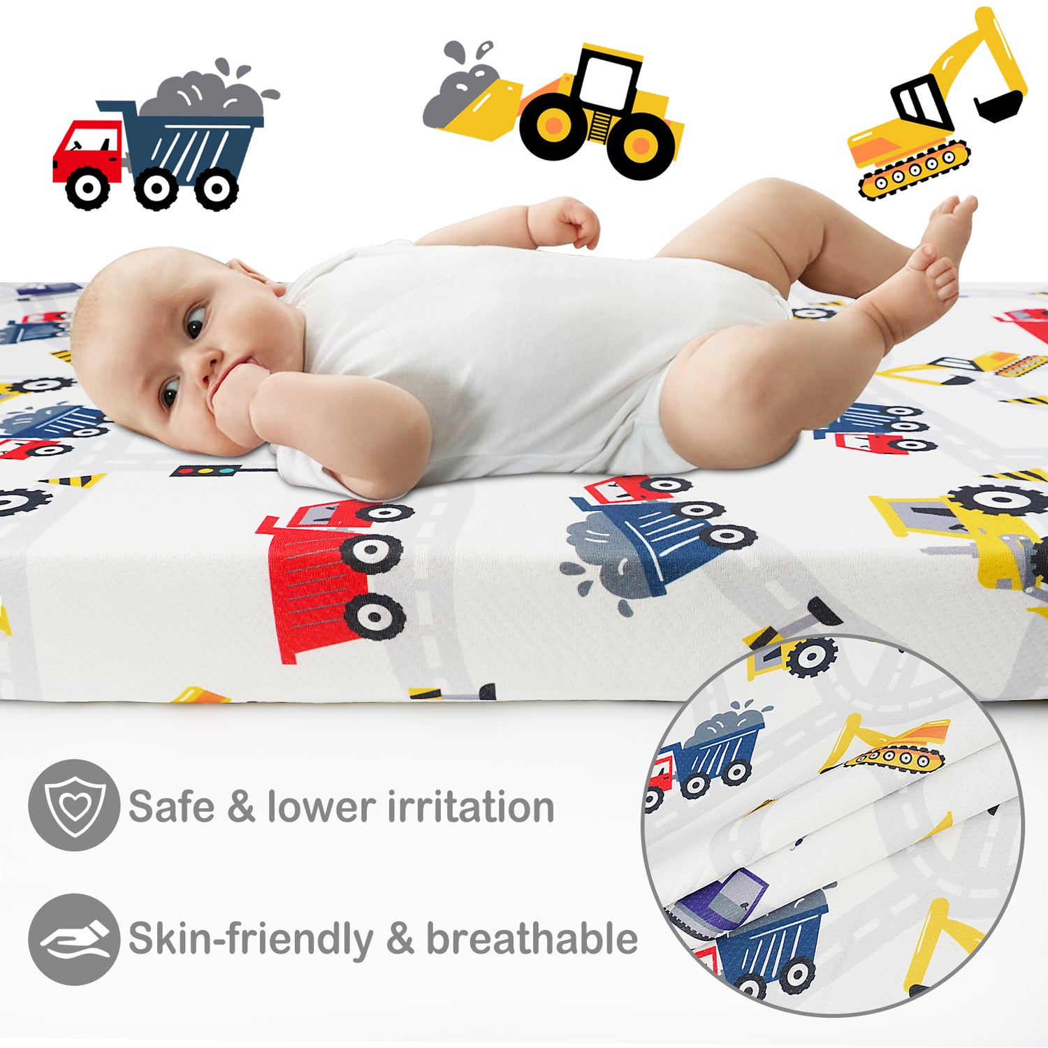Truck Pack and Play Mattress 38" x 26"