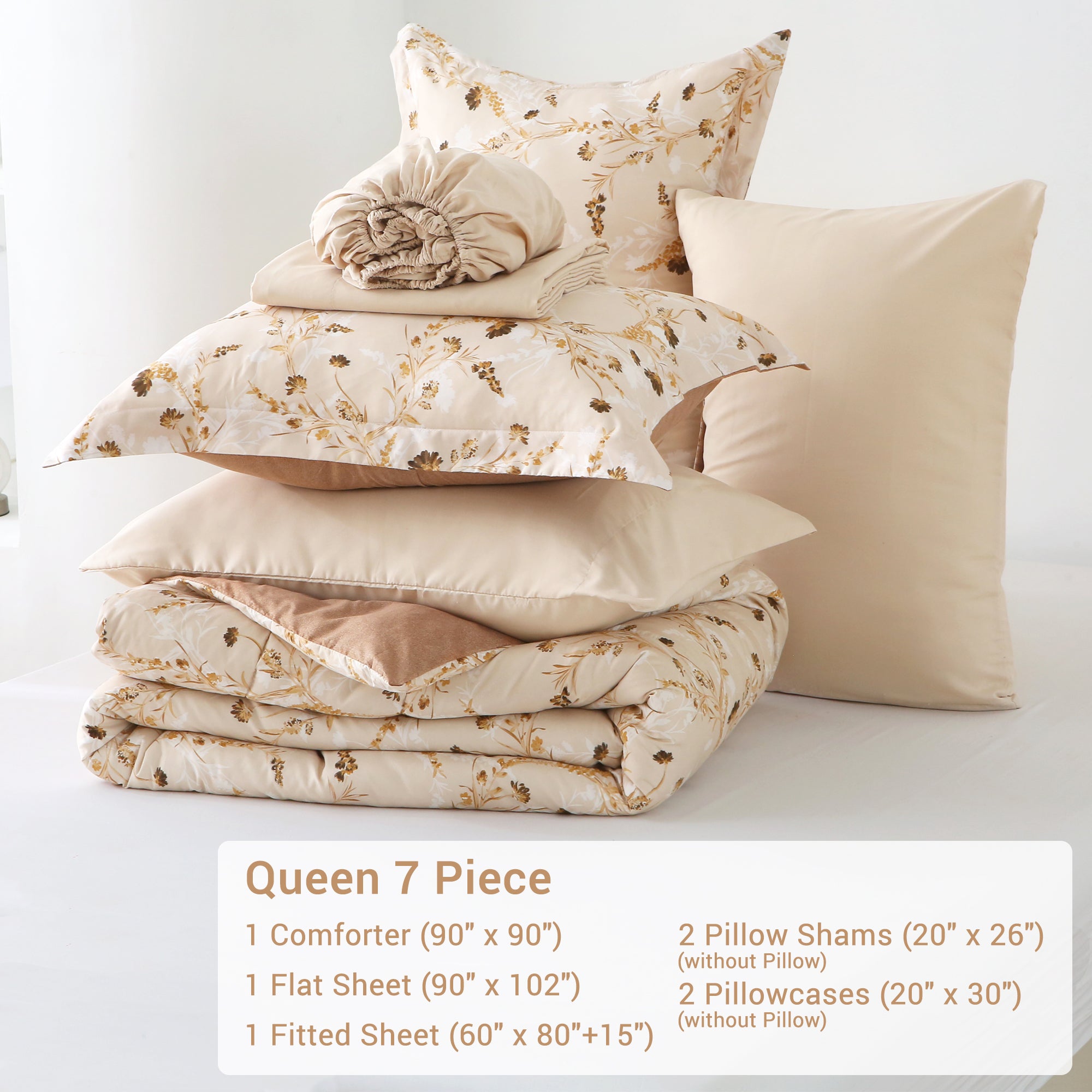 Earthy Blossom Comforter Set 7 Pieces