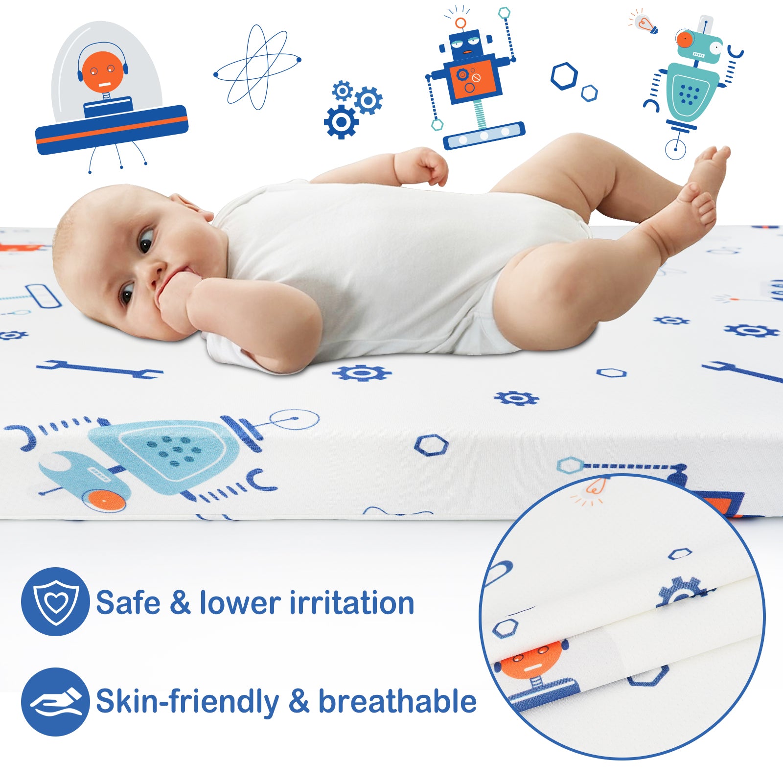 Matelas Robot Pack and Play 38" x 26"