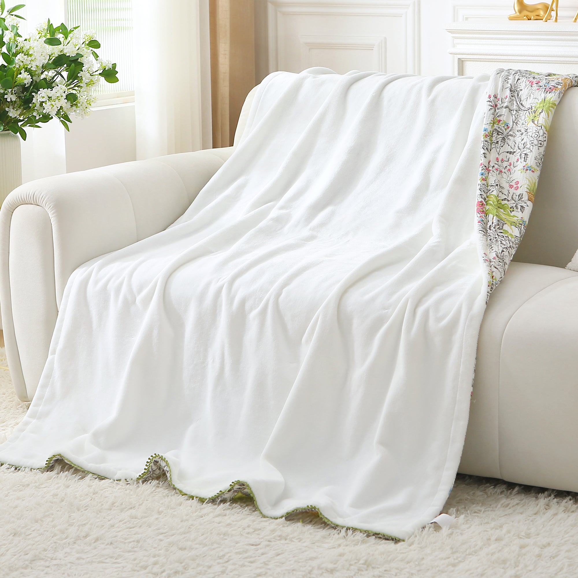 Tiger Yanina Throw Blanket Reversible Muslin Blankets 50x70 inch
