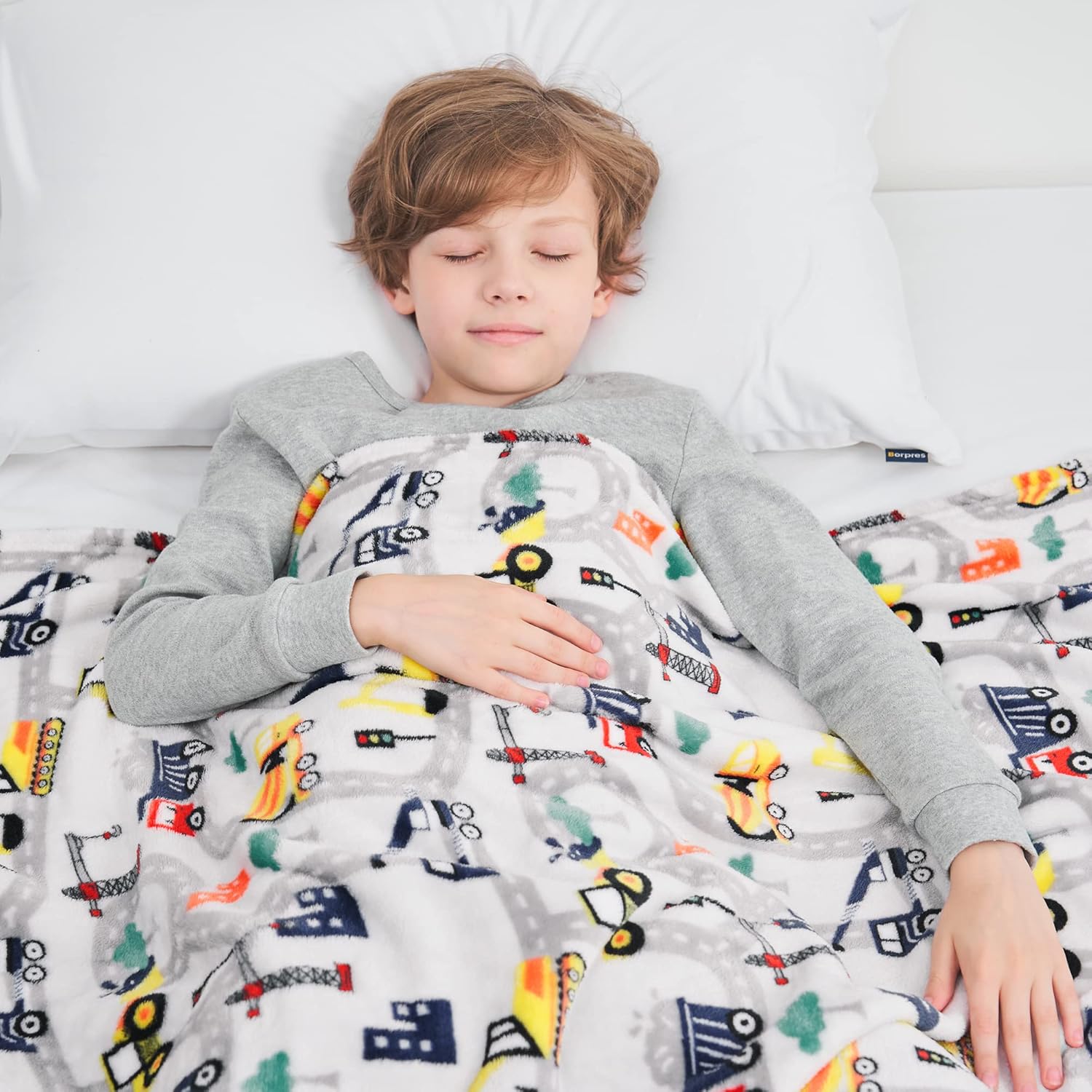 Gray Truck Kids Throw Blanket for Boys and Girls Soft Cozy Flannel
