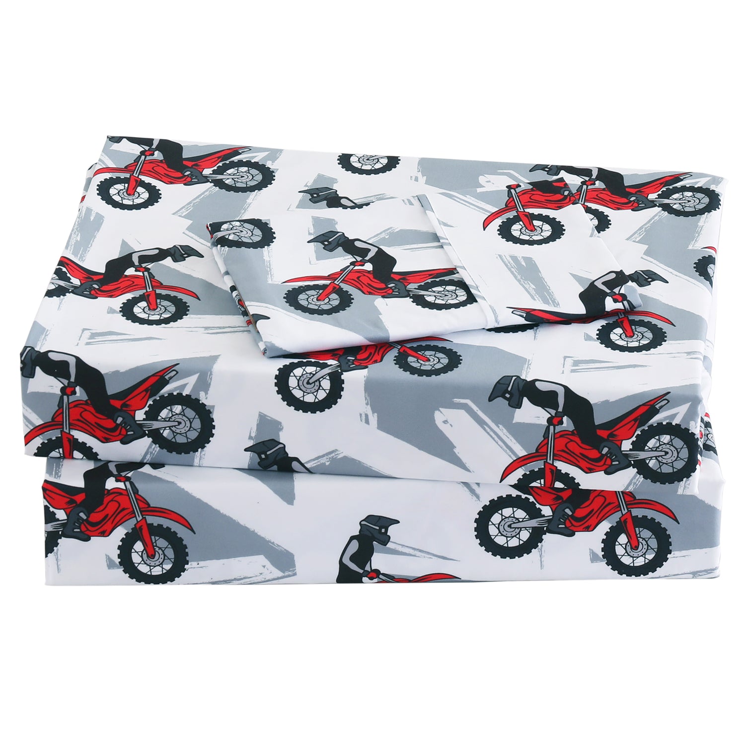 Red Motorcycle Kids Bed Sheet Set