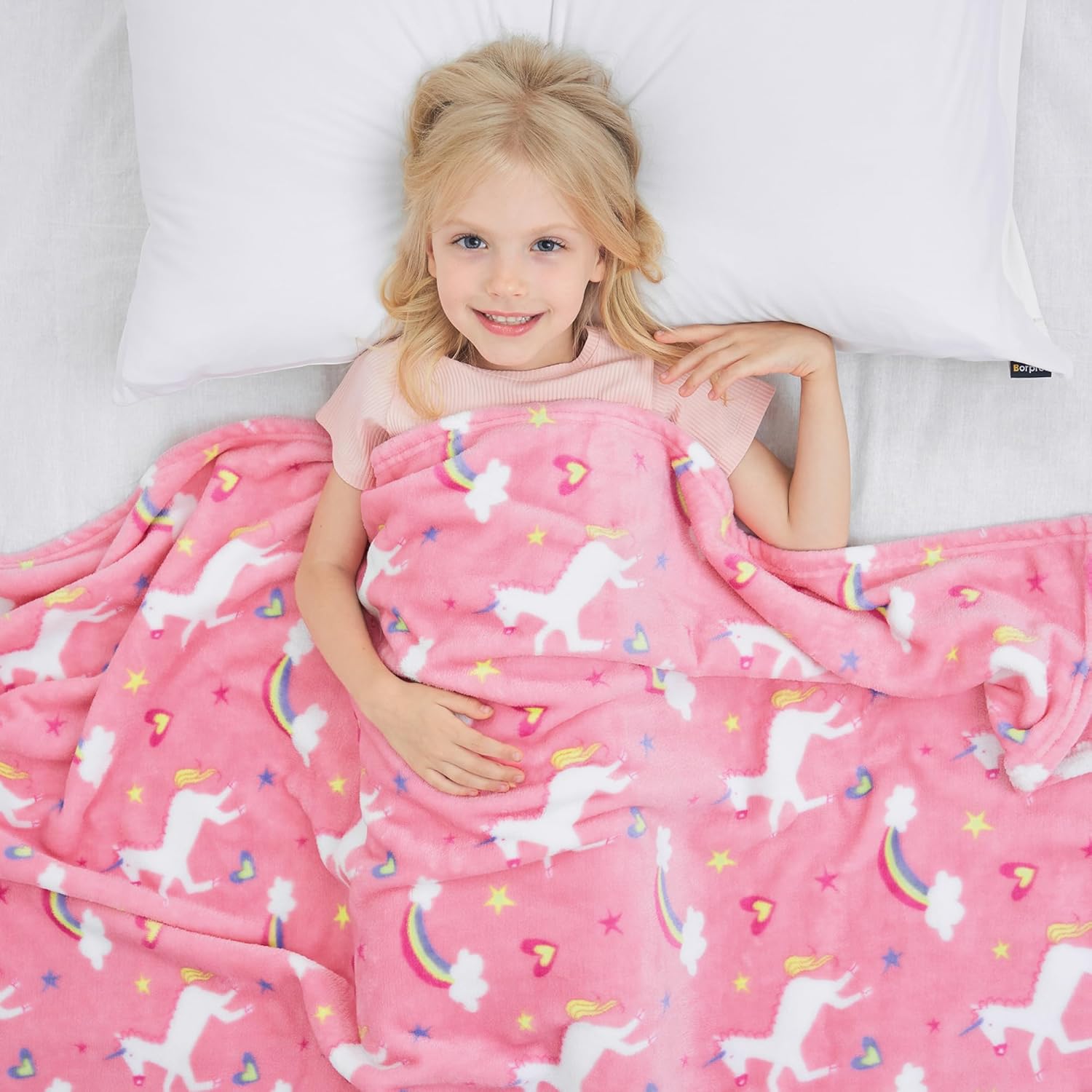 Unicorn Kids Throw Blanket for Boys and Girls Soft Cozy Flannel