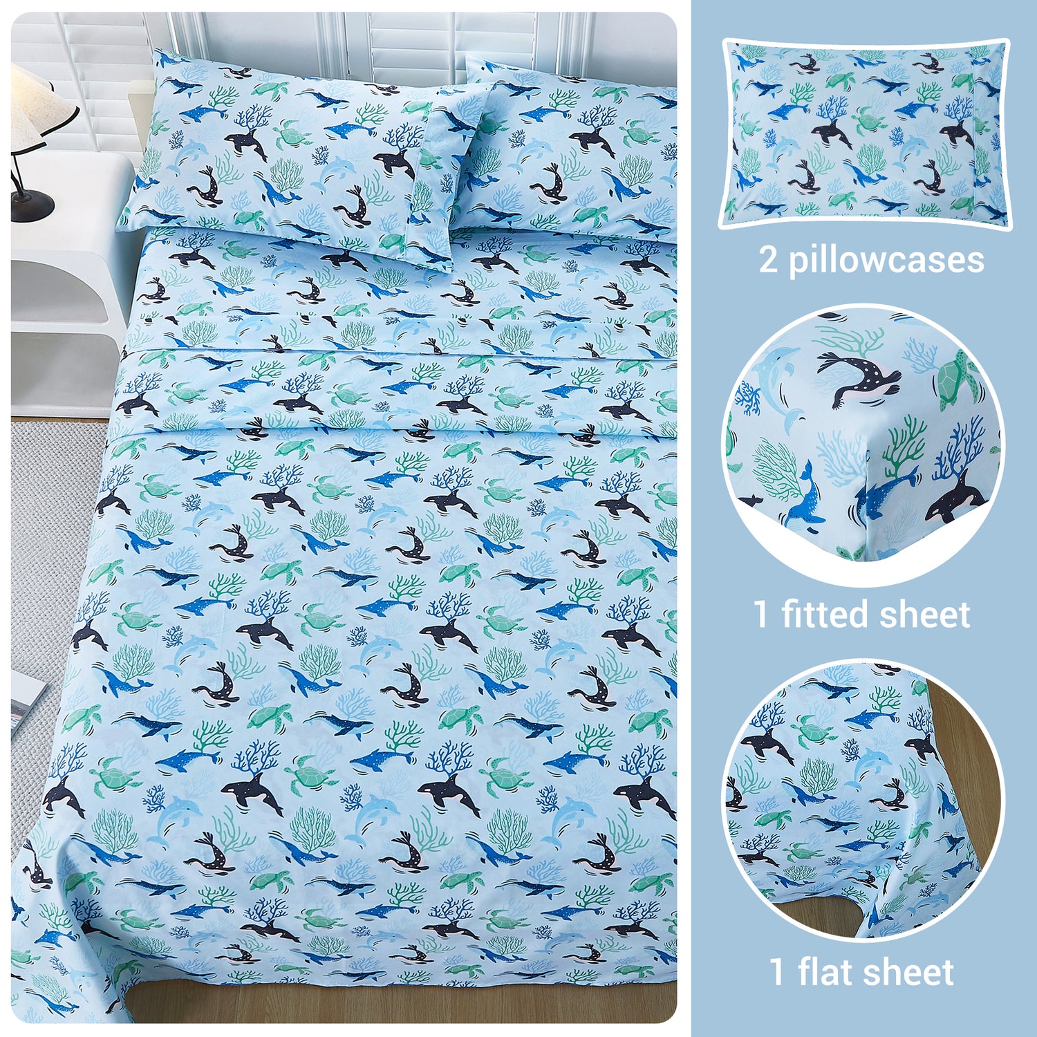 Blue Ocean Kids Bed Sheet Set