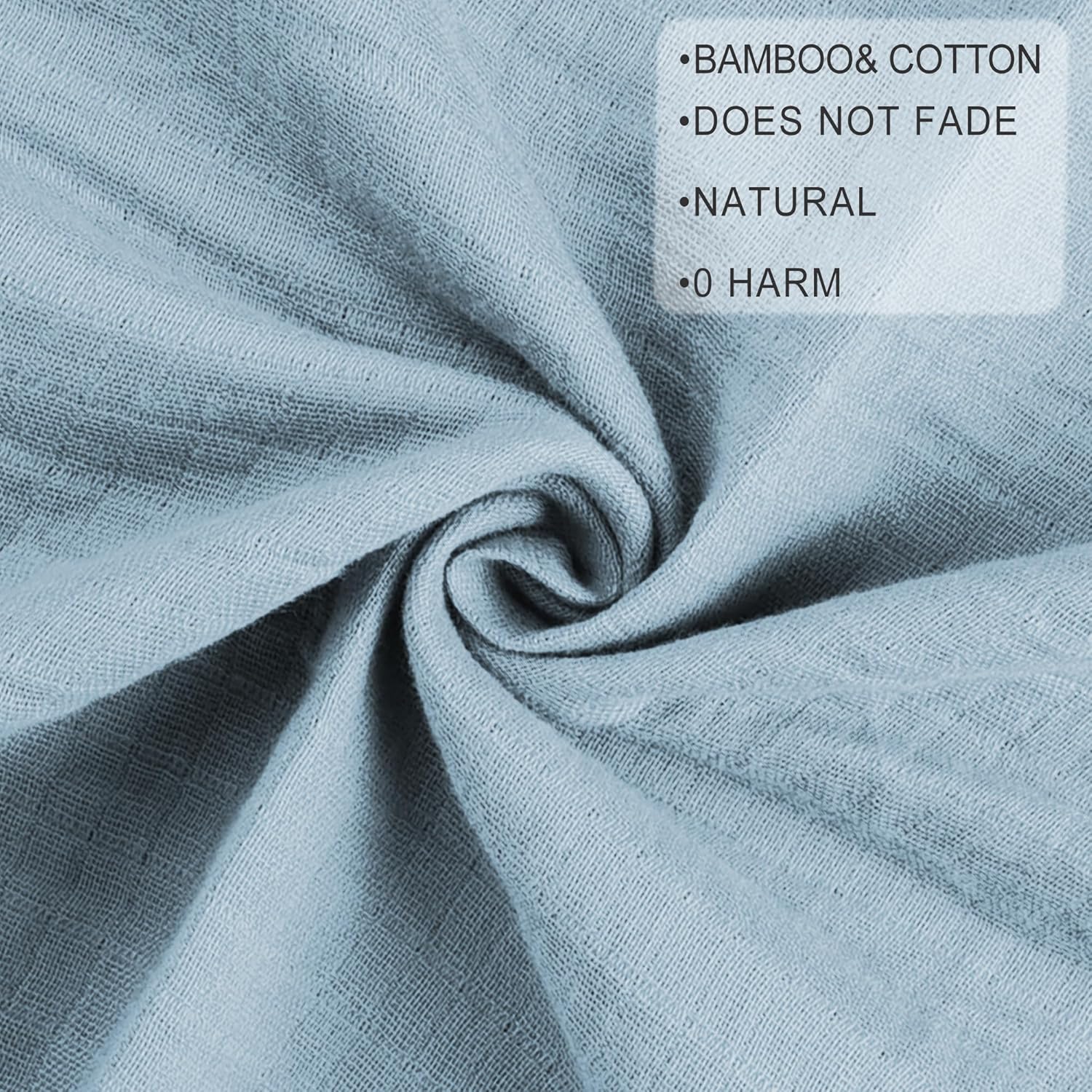 Muslin Swaddle Blankets, Swaddle Wrap for Boys and Girls, Breathable and Skin-Friendly Baby Receiving Blankets, Baby Essentials, 4-Pack Blue Elephant, 47 x 47 inches