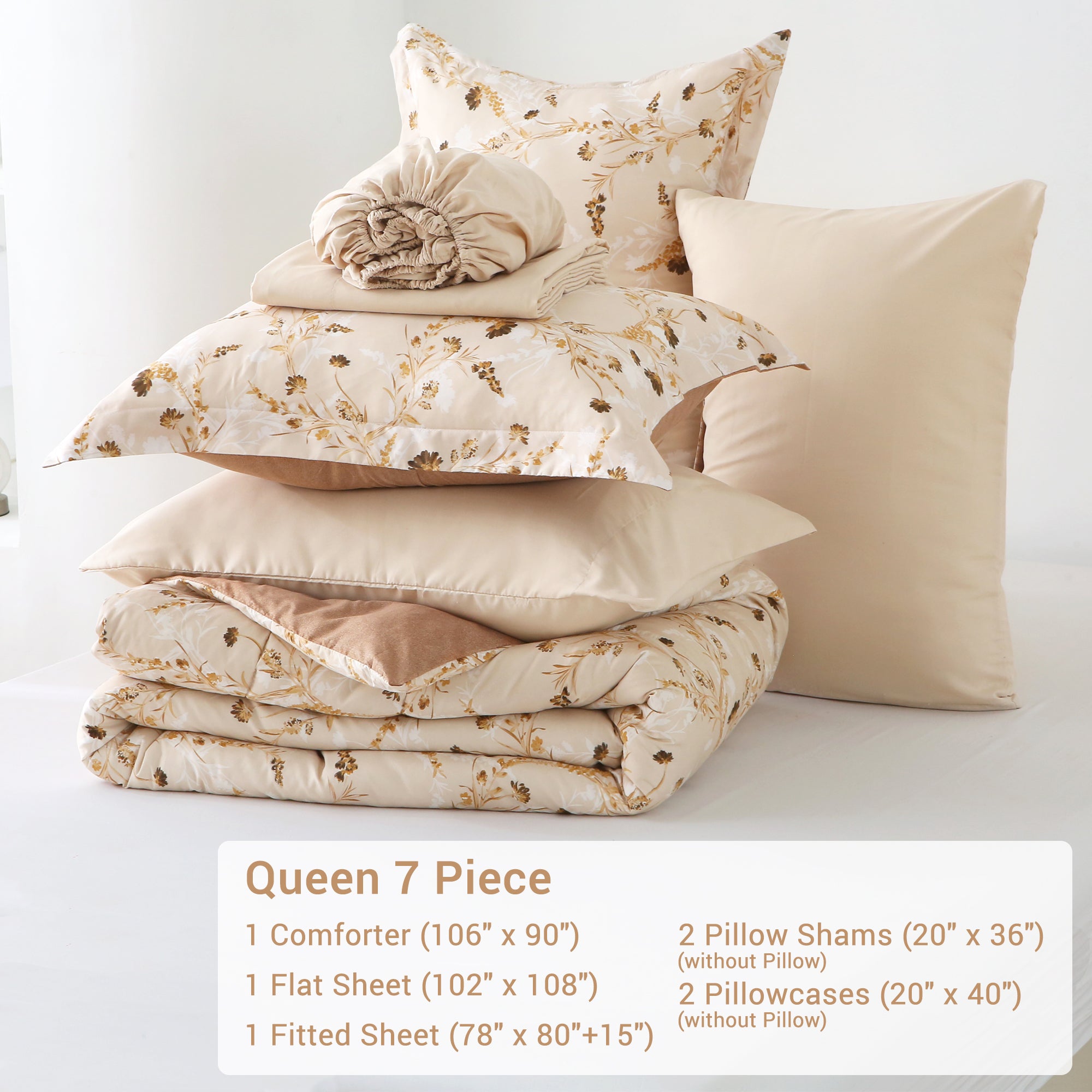 Earthy Blossom Comforter Set 7 Pieces