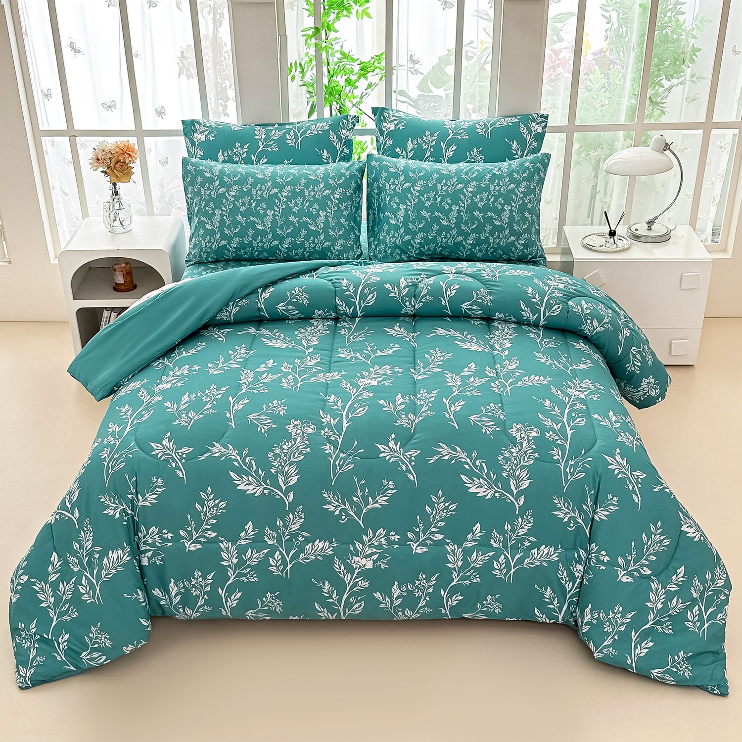Serene Branch Silhouette Comforter Set 7 Pieces