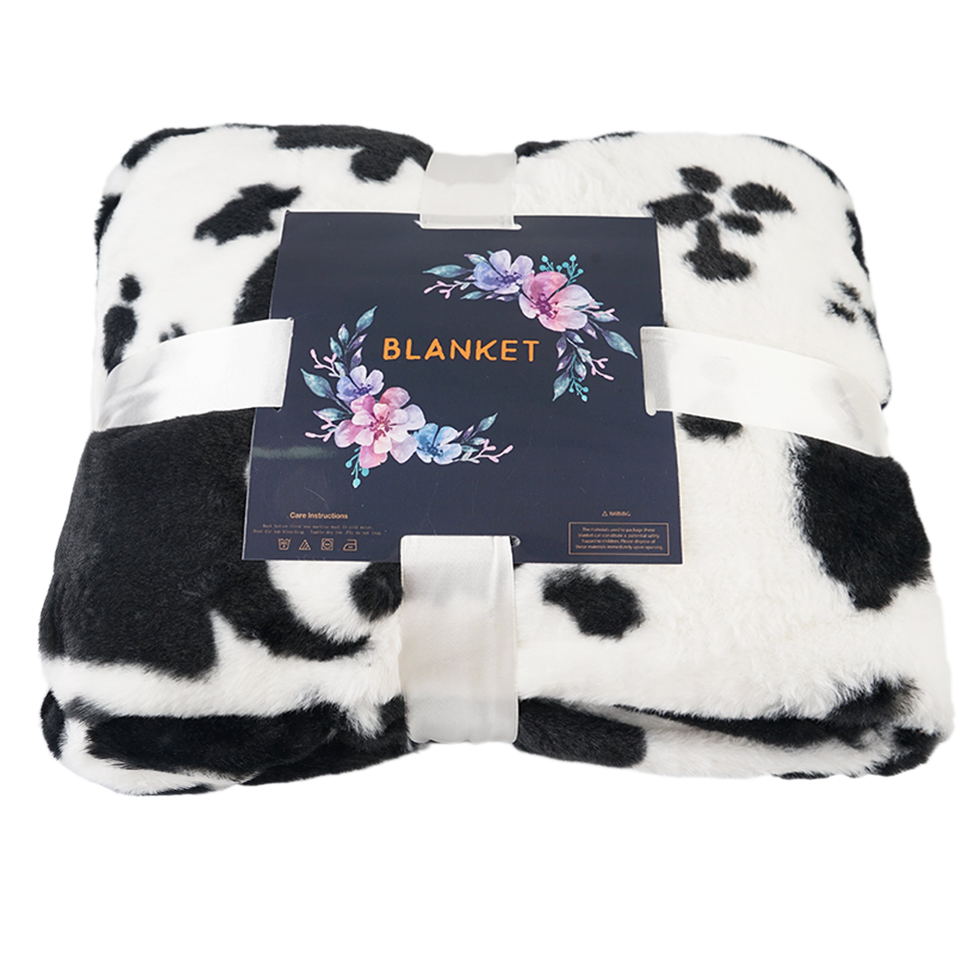 Black Cow Print Blanket Hoodie Oversized Super Soft Warm Giant Pullover with Large Front Pocket,Gifts for Women Men Teenagers