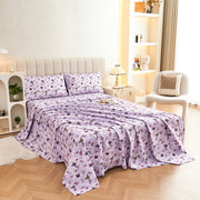Lavender Butterfly Bed Sheet Set Deep Pocket Double Brushed Microfiber