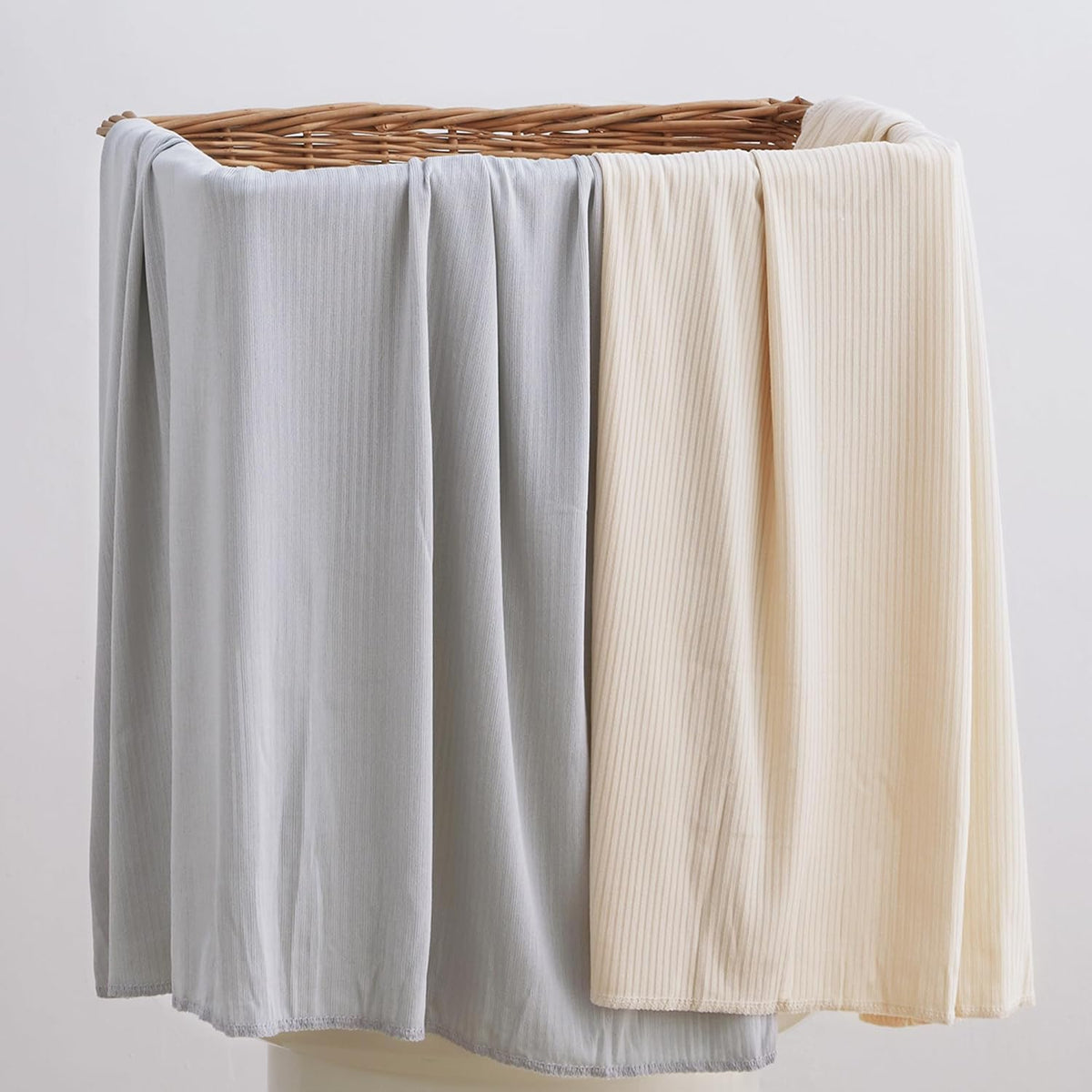 Grey & Khaki 2-Pack Jersey Swaddle Blankets, 40 x 30 in