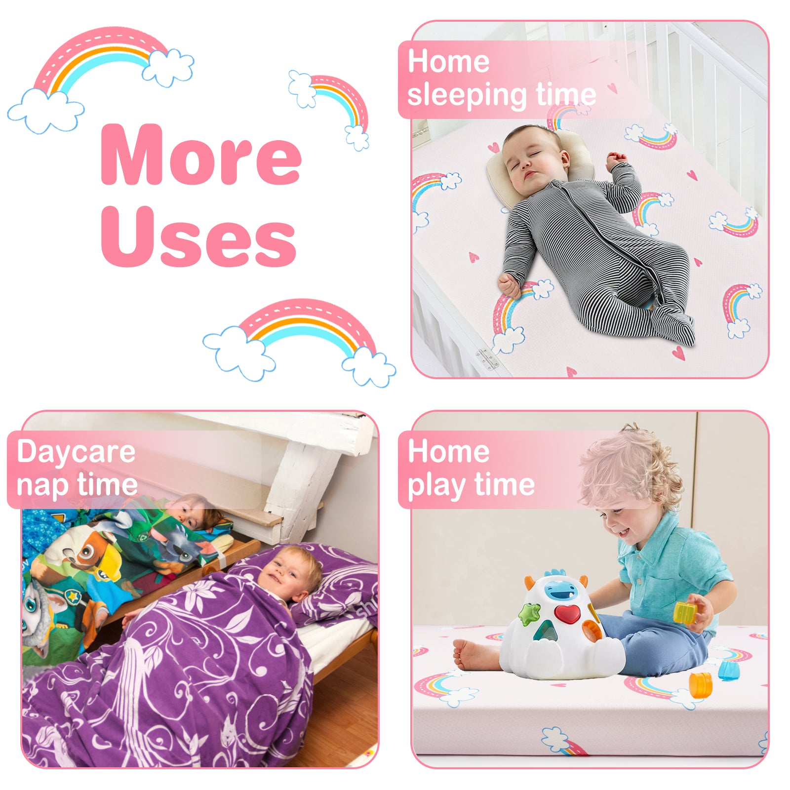 Rainbow Pack and Play Mattress