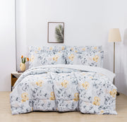 Yellow Floral Graceful Comforter Set 7 Pieces