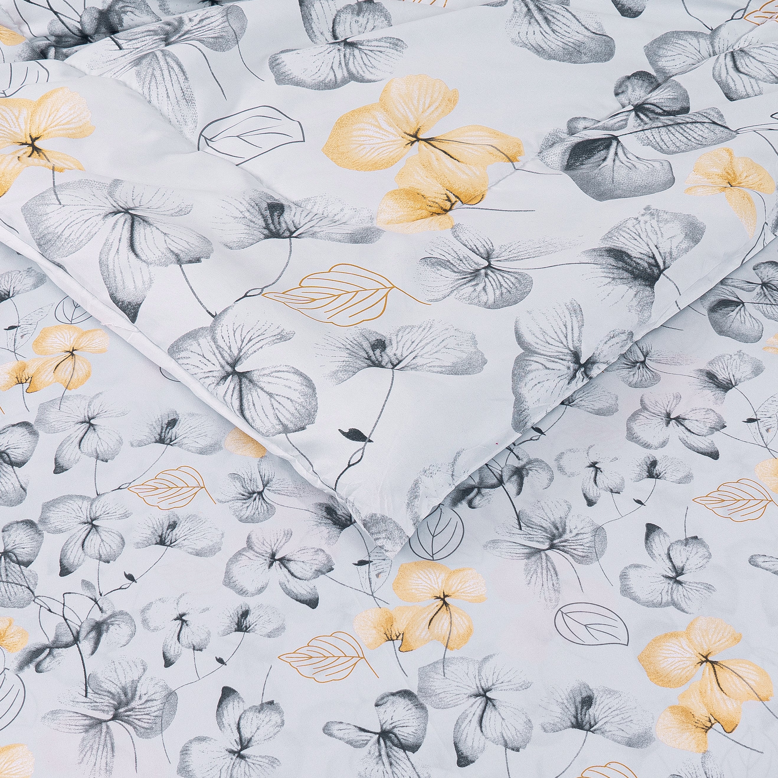 Yellow Floral Graceful Comforter Set 7 Pieces