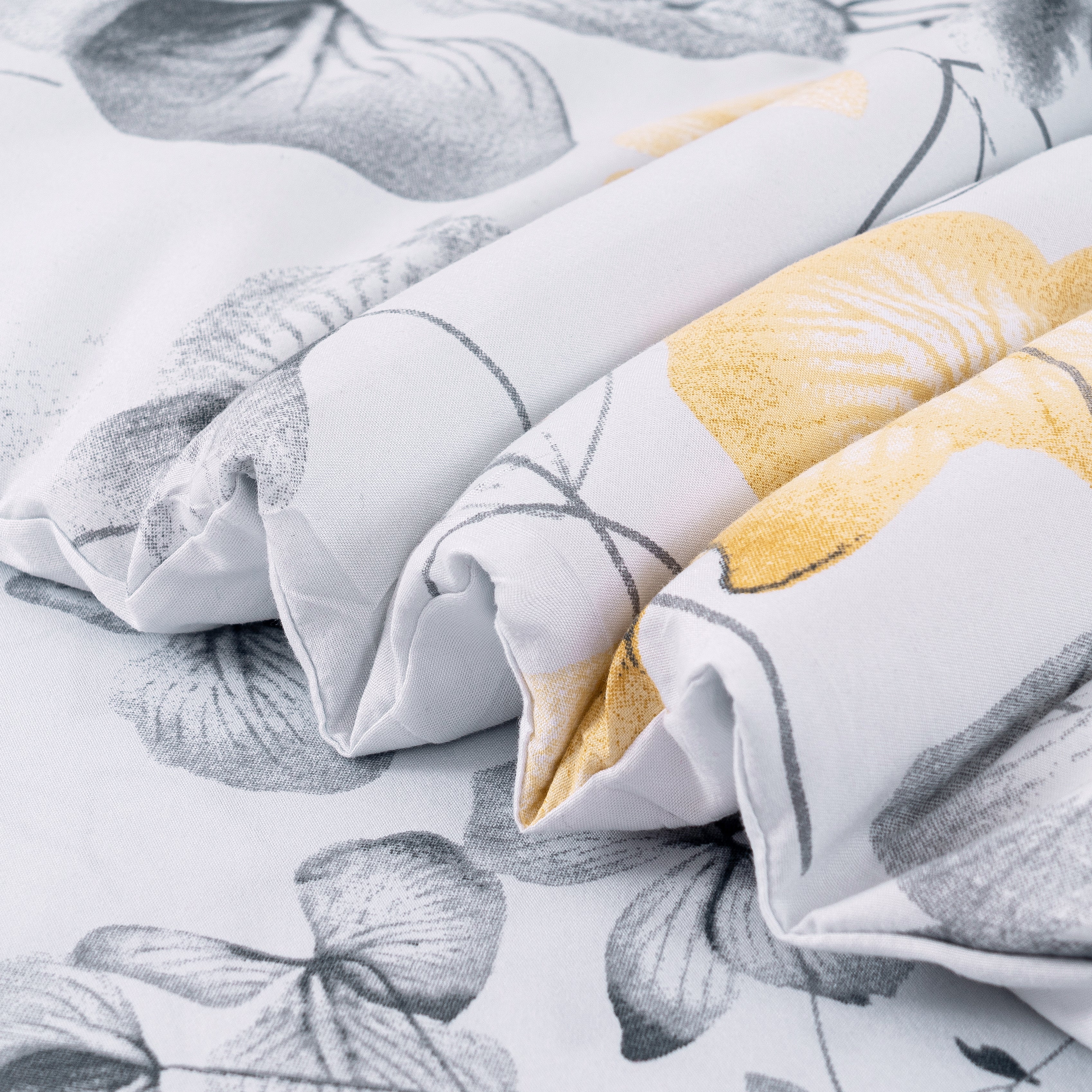Yellow Floral Graceful Comforter Set 7 Pieces
