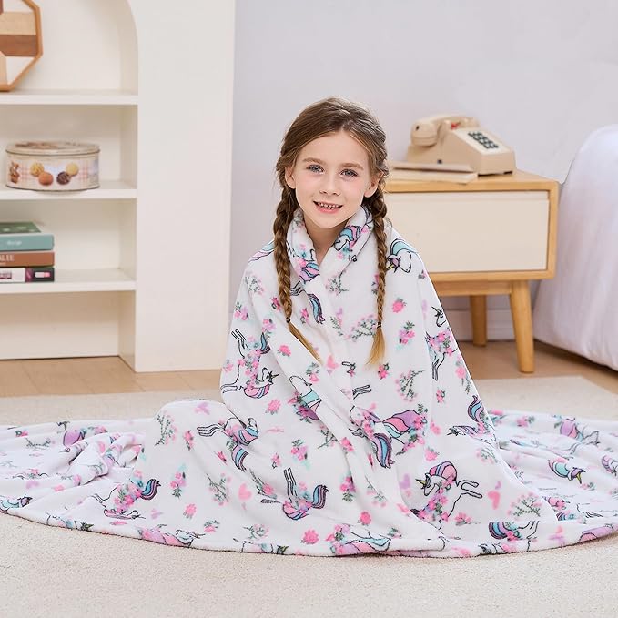 Unicorn Parade Kids Throw Blanket